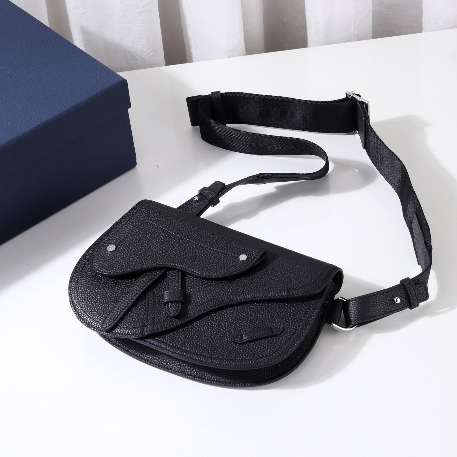 The Saddle Pouch Black For Women‎ 9.5in/24cm CD1:1High-quality replica