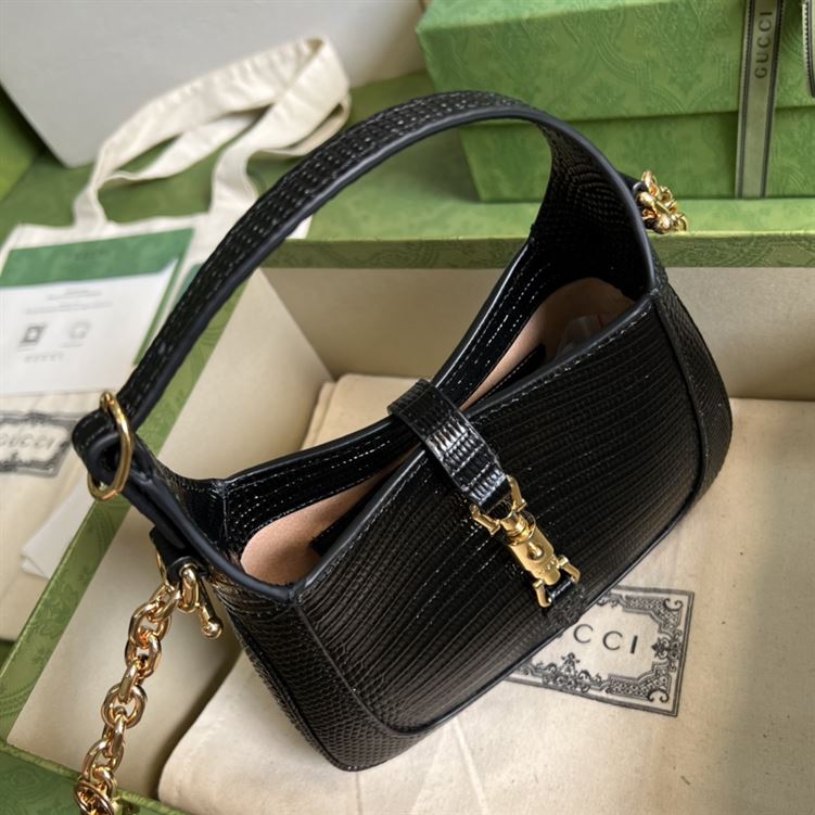 Jackie 1961 lizard mini bag Black – GB1201:1High-quality replica