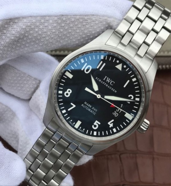 Replica IWC XF Mark XVII Black Dial SS Bracelet A2892 - Elite Watch Atelier