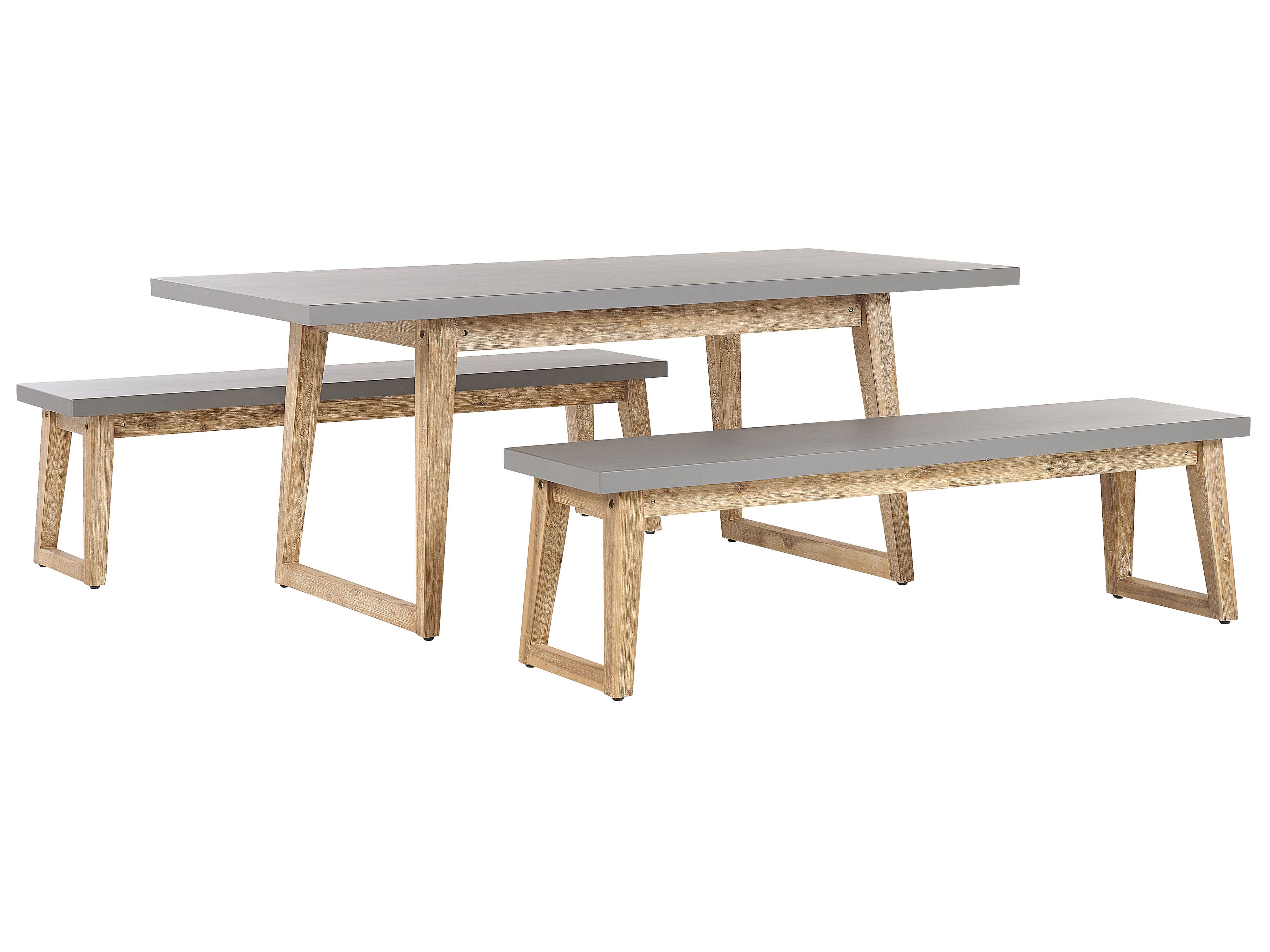 Garden Dining Set with Benches 6 Seater ORIA Concrete Grey