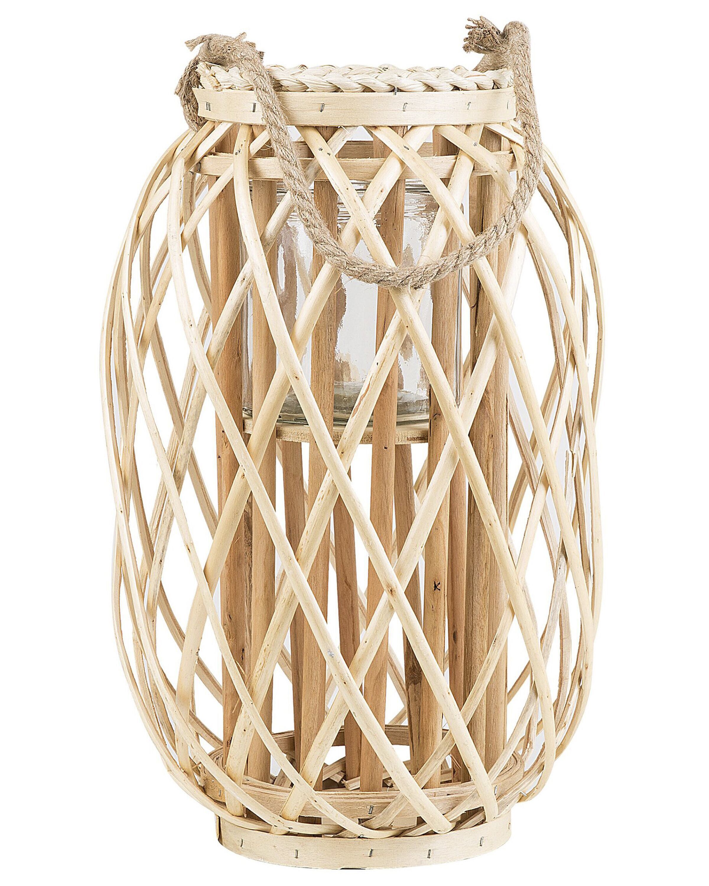 Lantern MAURITIUS Willow Wood 40 cm Natural
