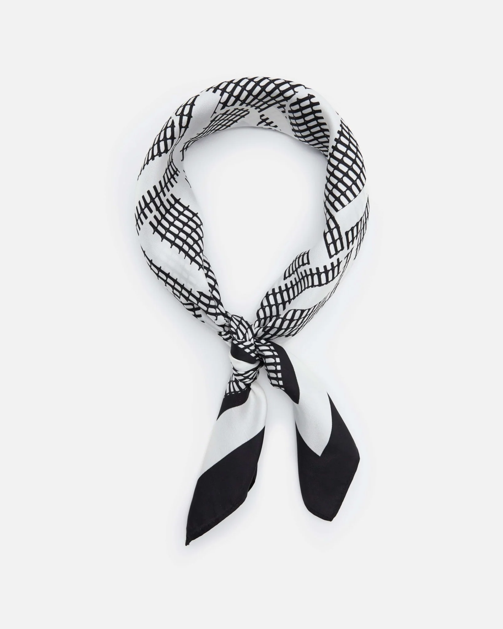 FOULARD DIANA - En soie noir blanc