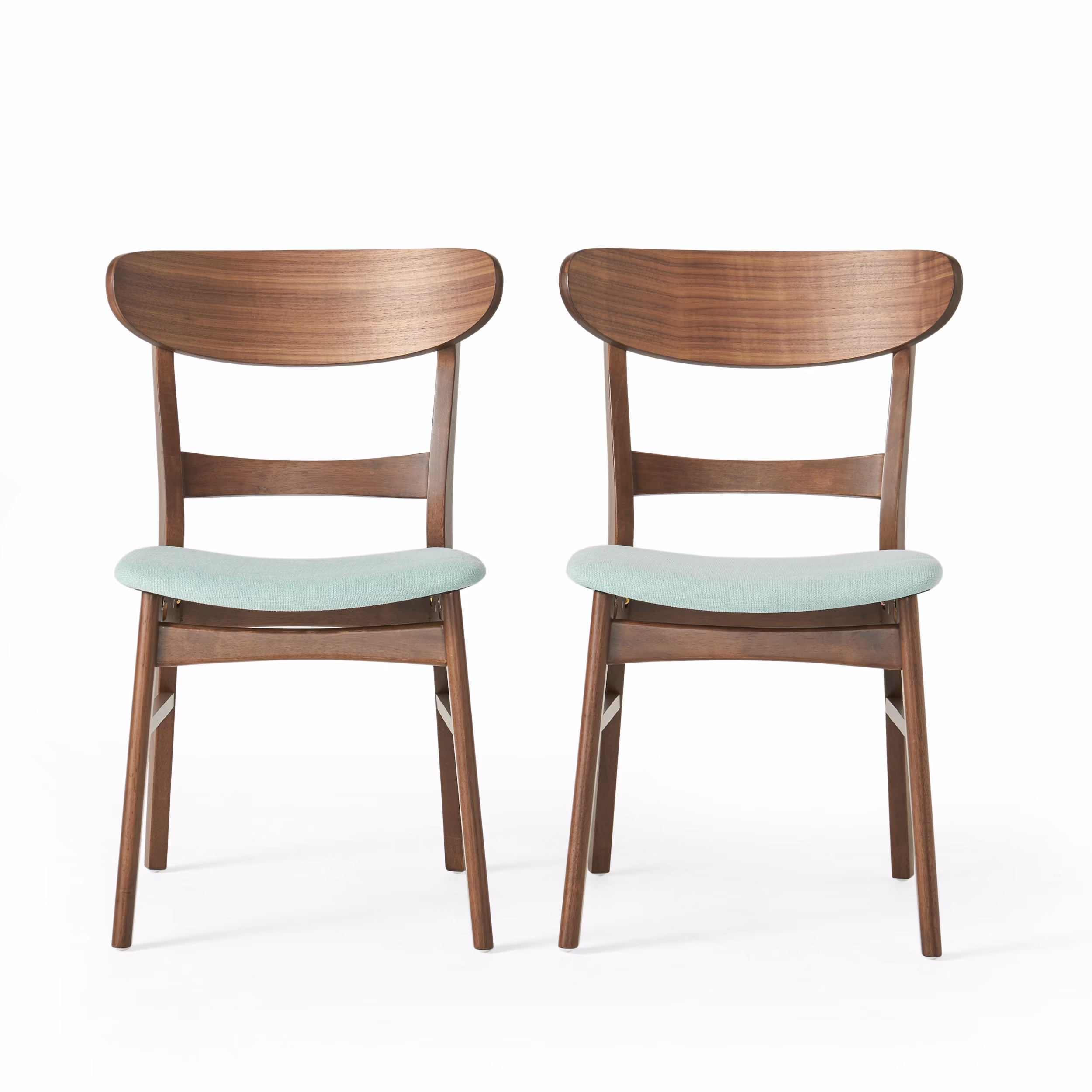 GDFSTUDIO Mid Century Modern Fabric Upholstered Rubberwood Dining Chairs, Set of 2, Dark Gray and Walnut - Image 9