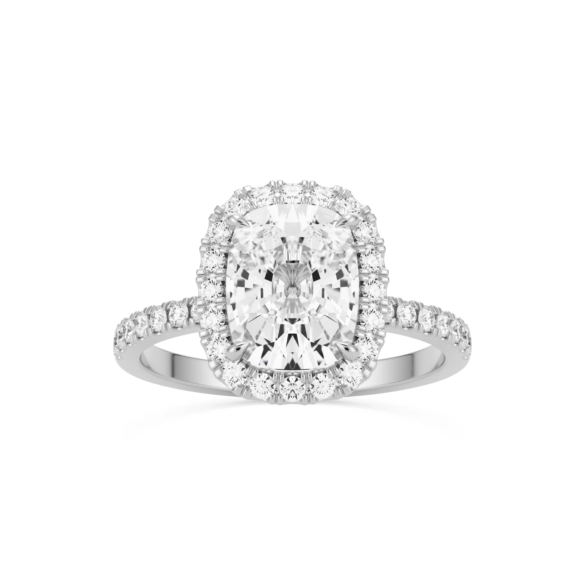 The Elongated Cushion Halo Pavé