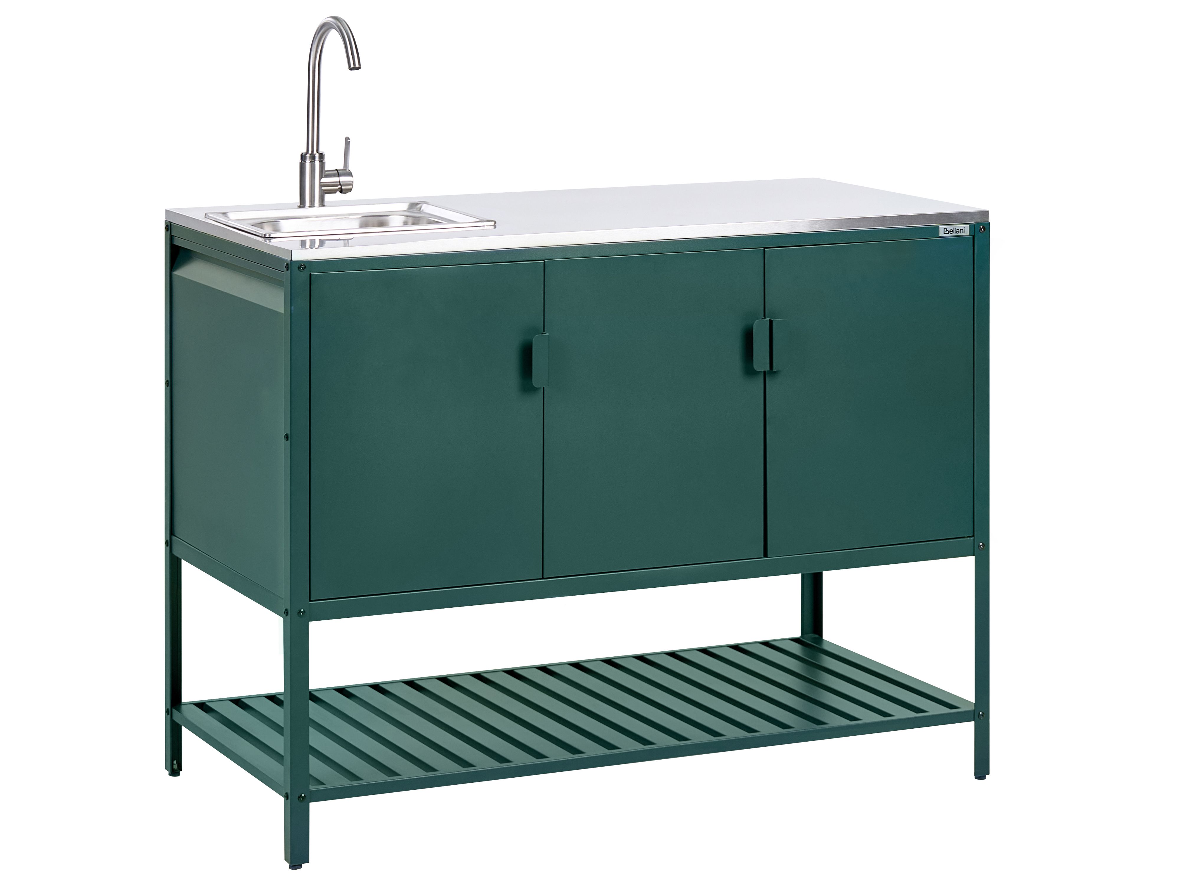 Outdoor Kitchen Cabinet with Sink MAENZA Metal Green