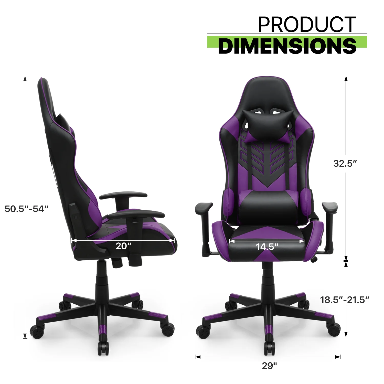 Magshion Ergonomic Gaming Chair, Comfortable Gaming Chair, Computer Chair Leather Desk Chair Adjustable Swivel Gaming Office Chair, Blue - Image 65