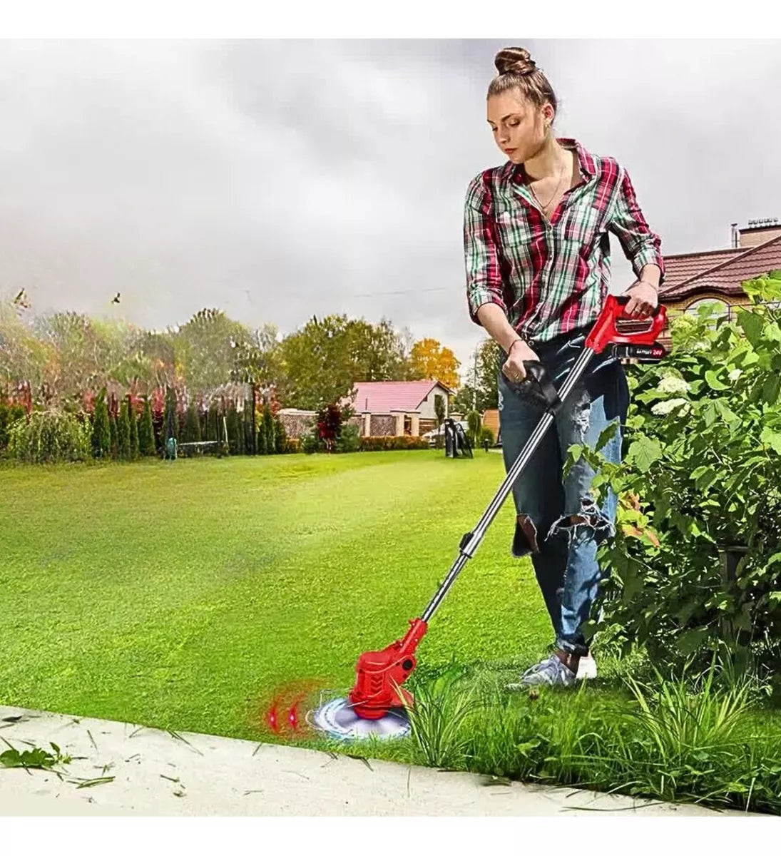 3-in-1 Grastrimmer en Bosmaaier - Draadloos, Veelzijdig en Voorzien van Verwisselbare Koppen