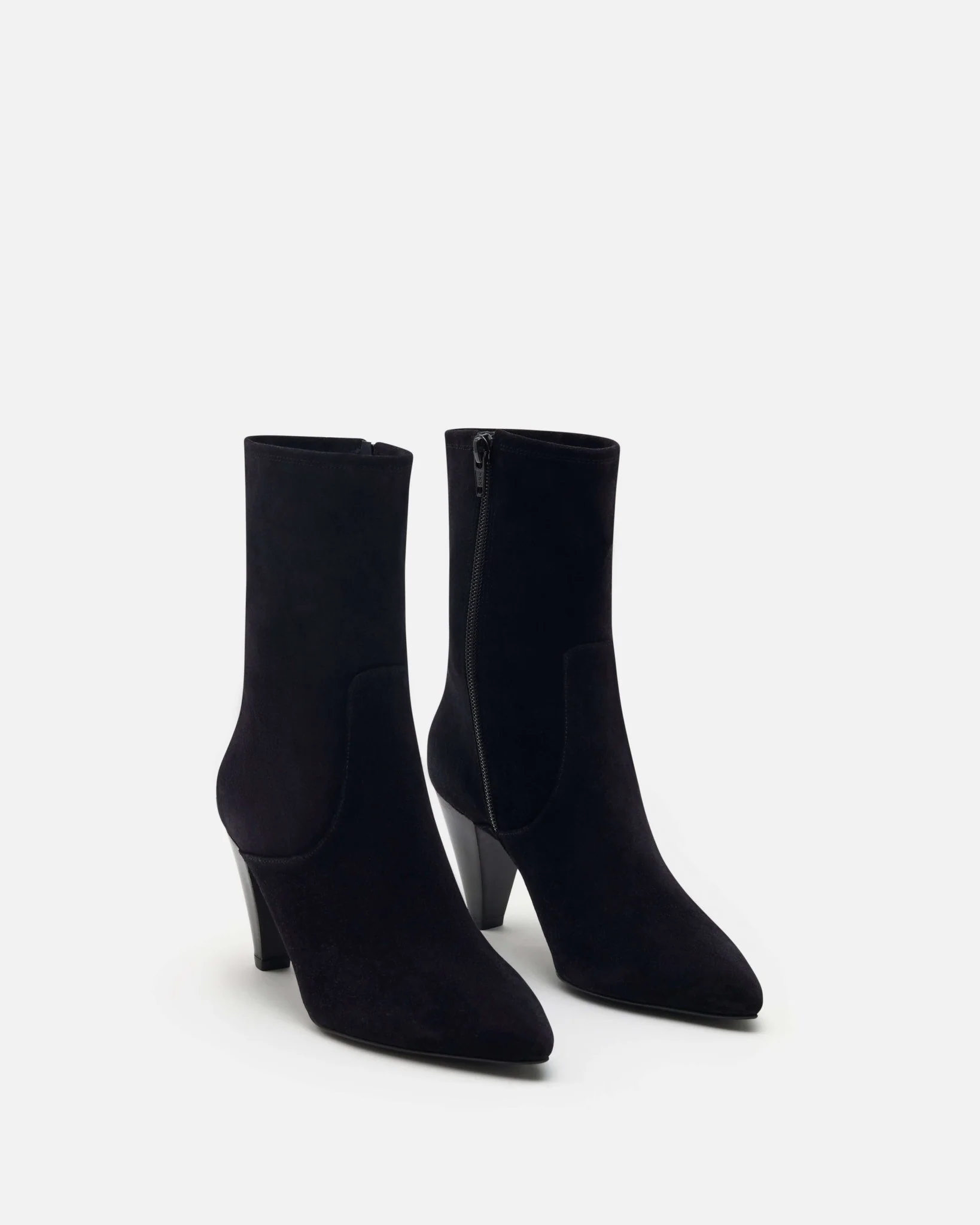 BOTTINES FLAVIE/VEL - En cuir velours à talons kitten noir