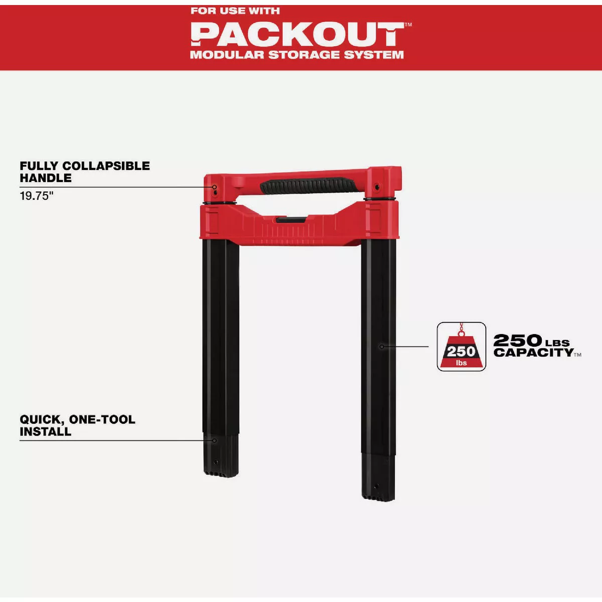Milwaukee Low-Profile Handle for PACKOUT Rolling Tool Box
