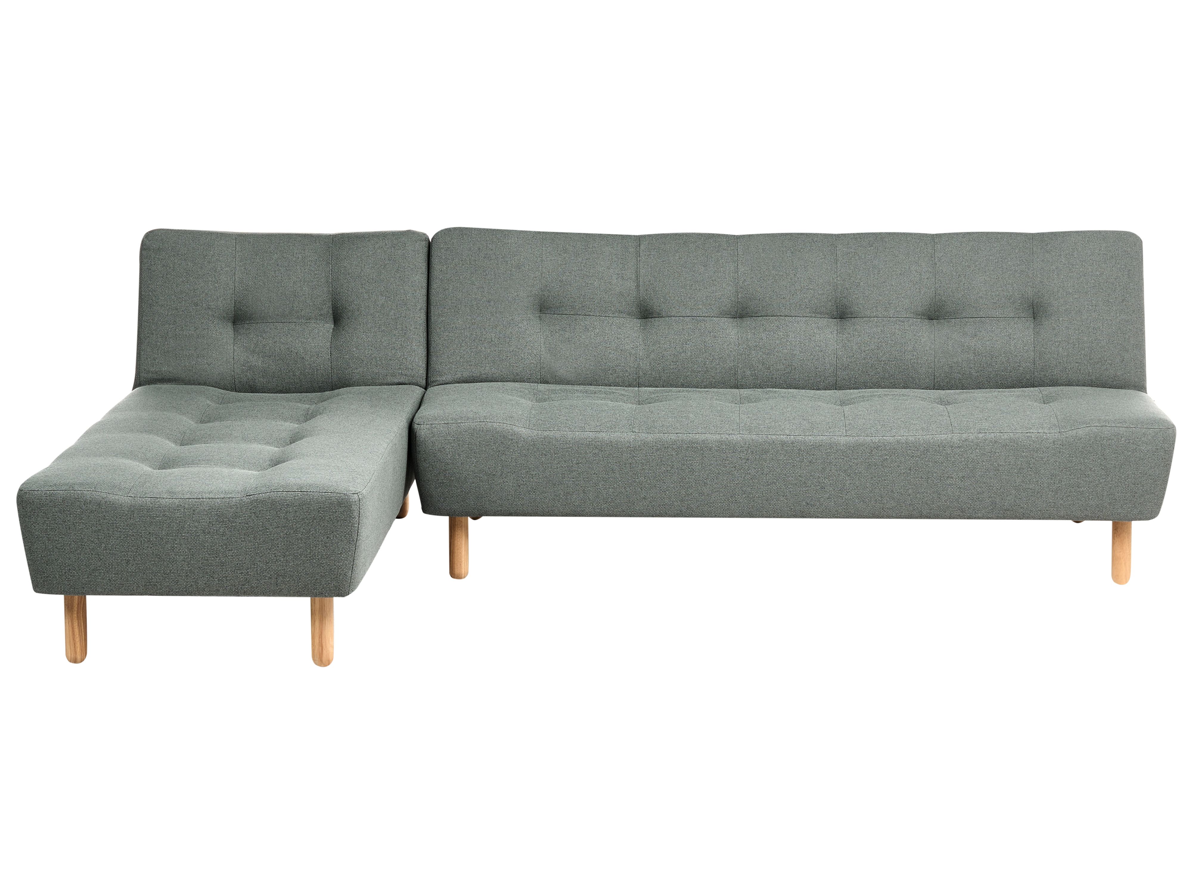 Modular Corner Sofa Bed 4 Seater ALSTEN Fabric Green Right Hand