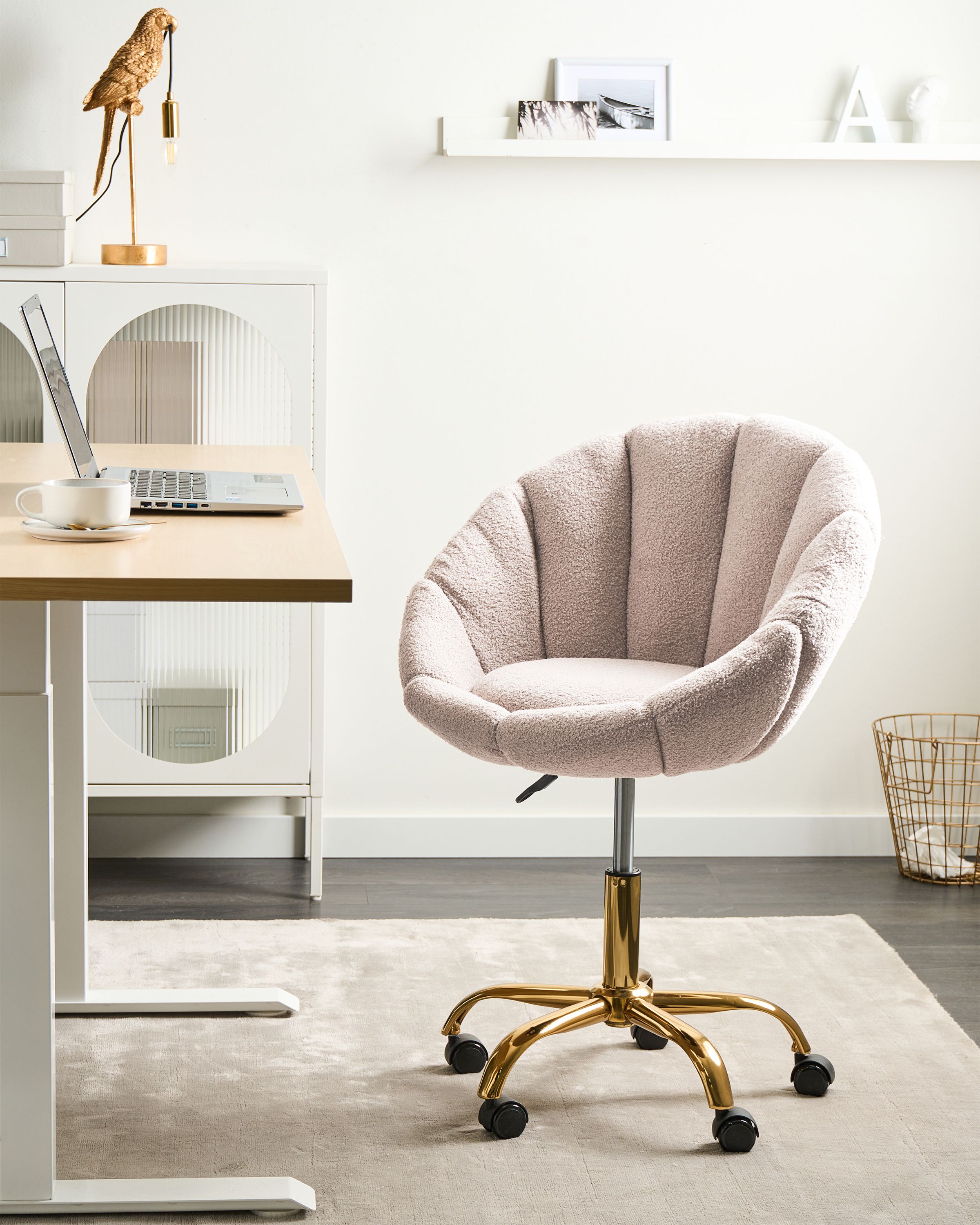 Desk Chair ANNABELLE Boucle Beige