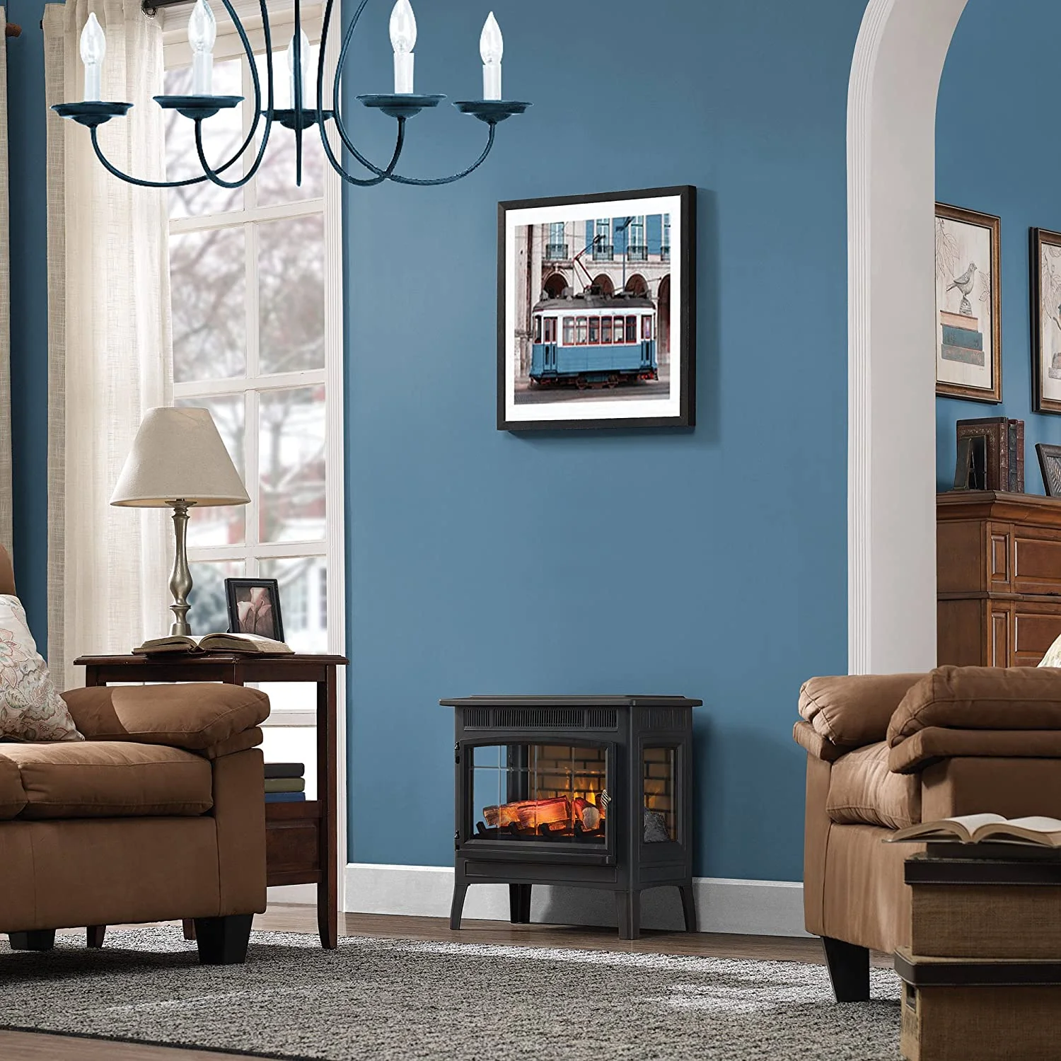 Duraflame 3D Black Infrared Electric Fireplace Stove with Remote Control - DFI-5010-01 - Image 2