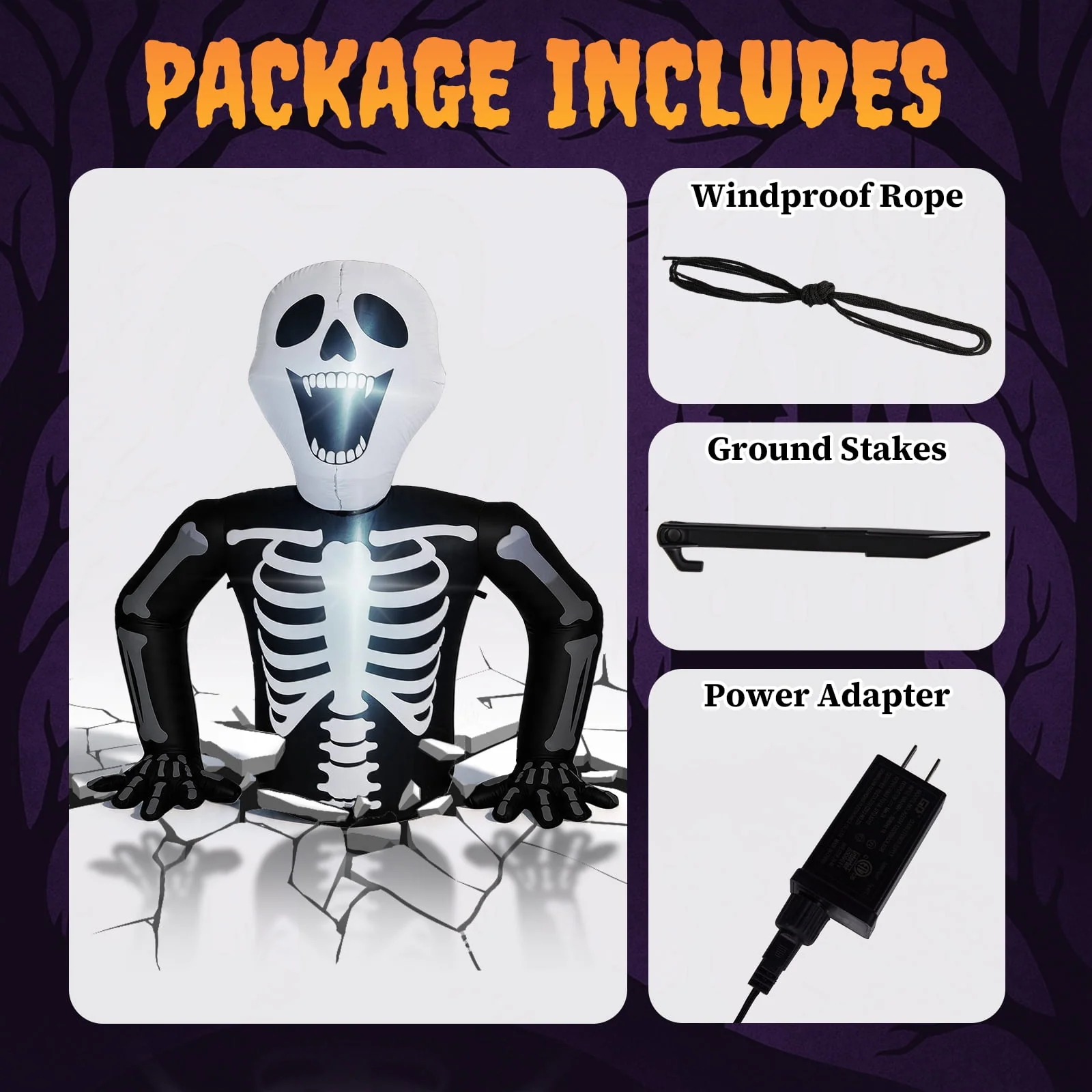 Ktaxon 6' Halloween Inflatables Skeleton Outdoor Halloween Decoration Emerging Large Skeleton - Image 9 Ktaxon 6' Halloween Inflatables Skeleton Outdoor Halloween Decoration Emerging Large Skeleton - Image 9