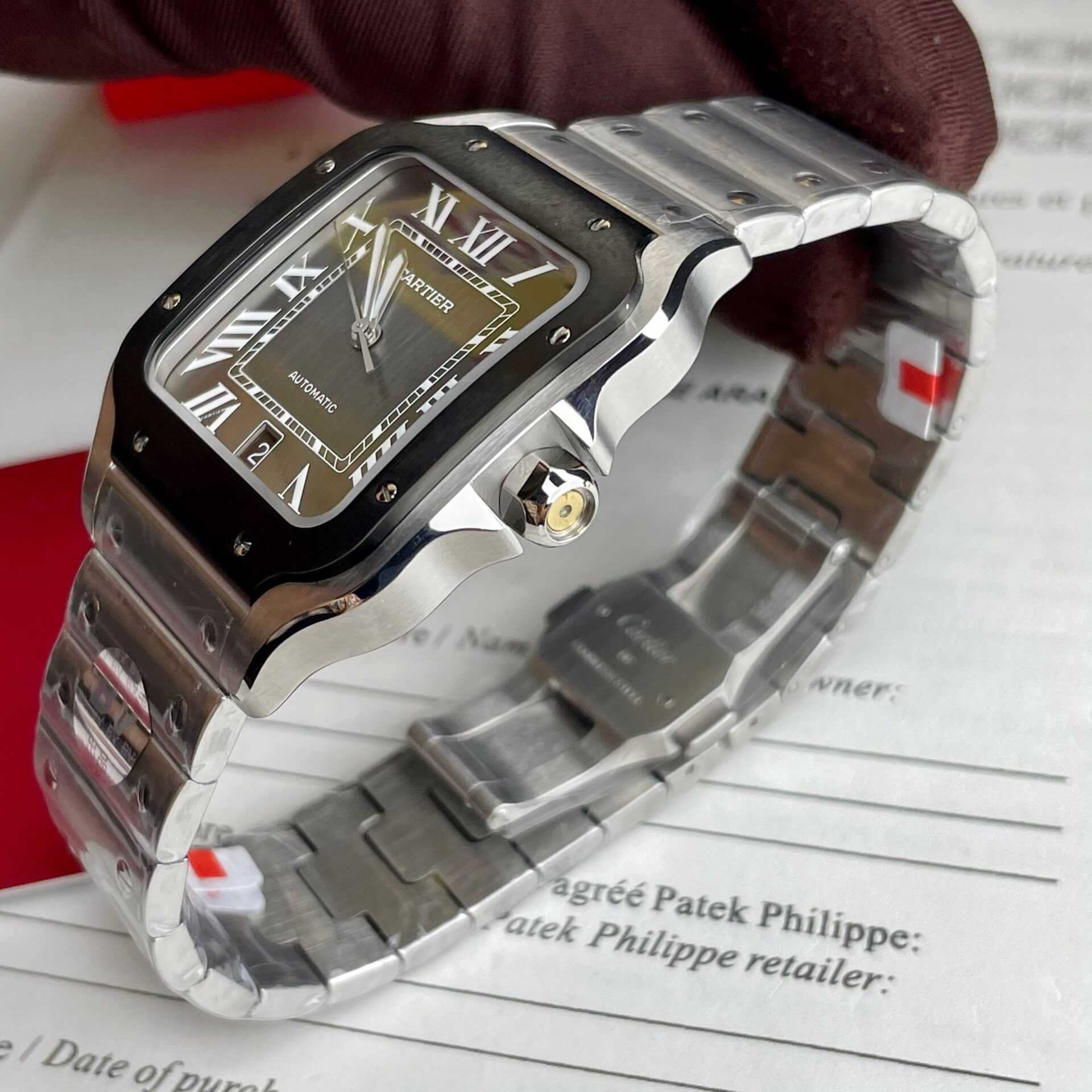 Cartier Santos WSSA0037 Replica 11 Watch Grey Dial BV Factory 39.8mm - Top club