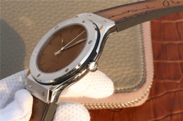Replica Hublot Classic Fusion 45mm SS Berluti Scritto Brown Leather Dial Gummy Strap A2892 - Top club