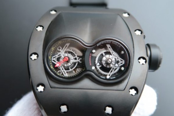 Replica Richard Mille RM053 PVD Fake Tourbillon Skeleton Dial Black Rubber Strap A2824 - Top club