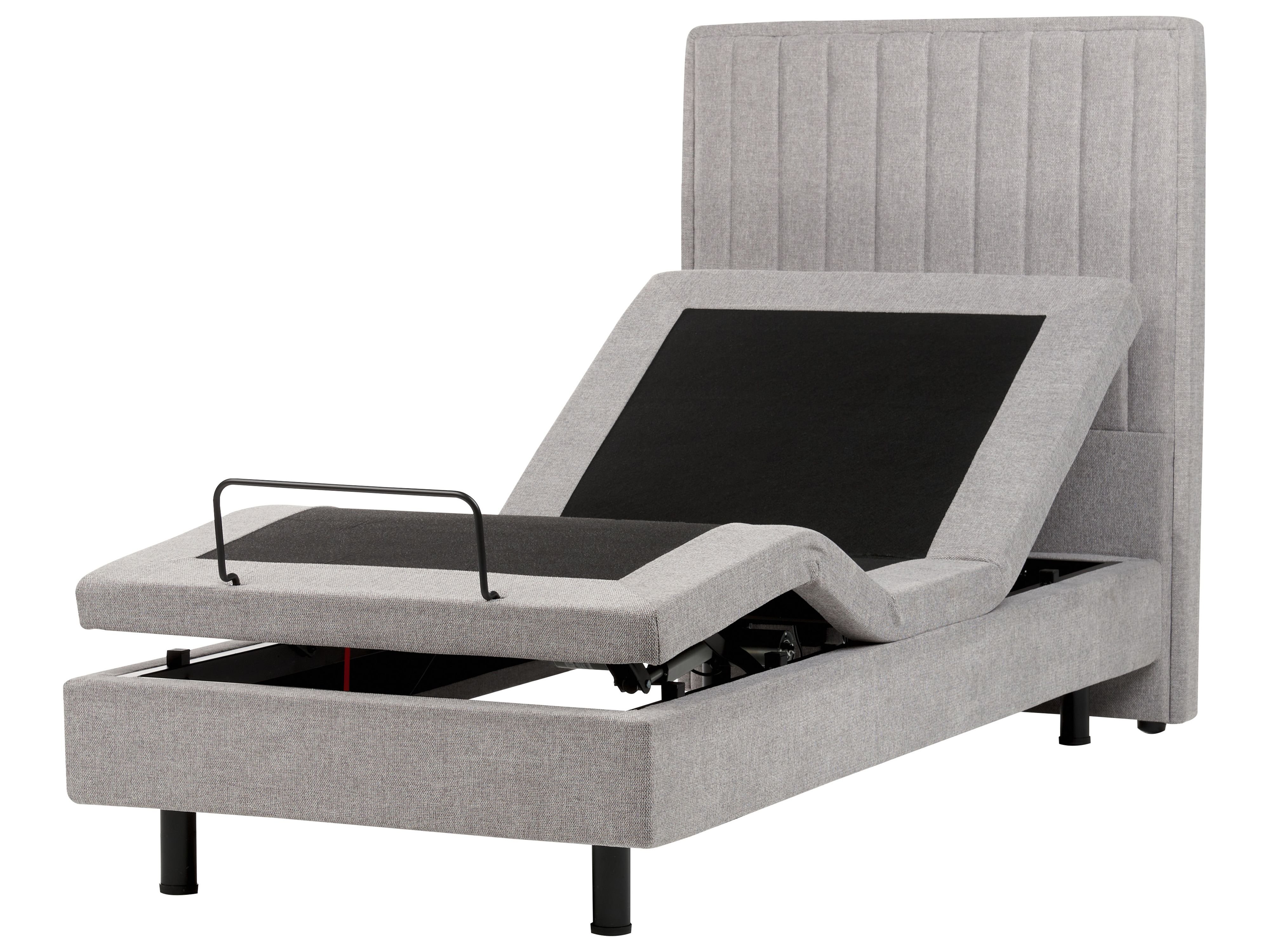 Adjustable Bed Fabric CASTELLAN 90 x 200 cm (EU Single) Light Grey