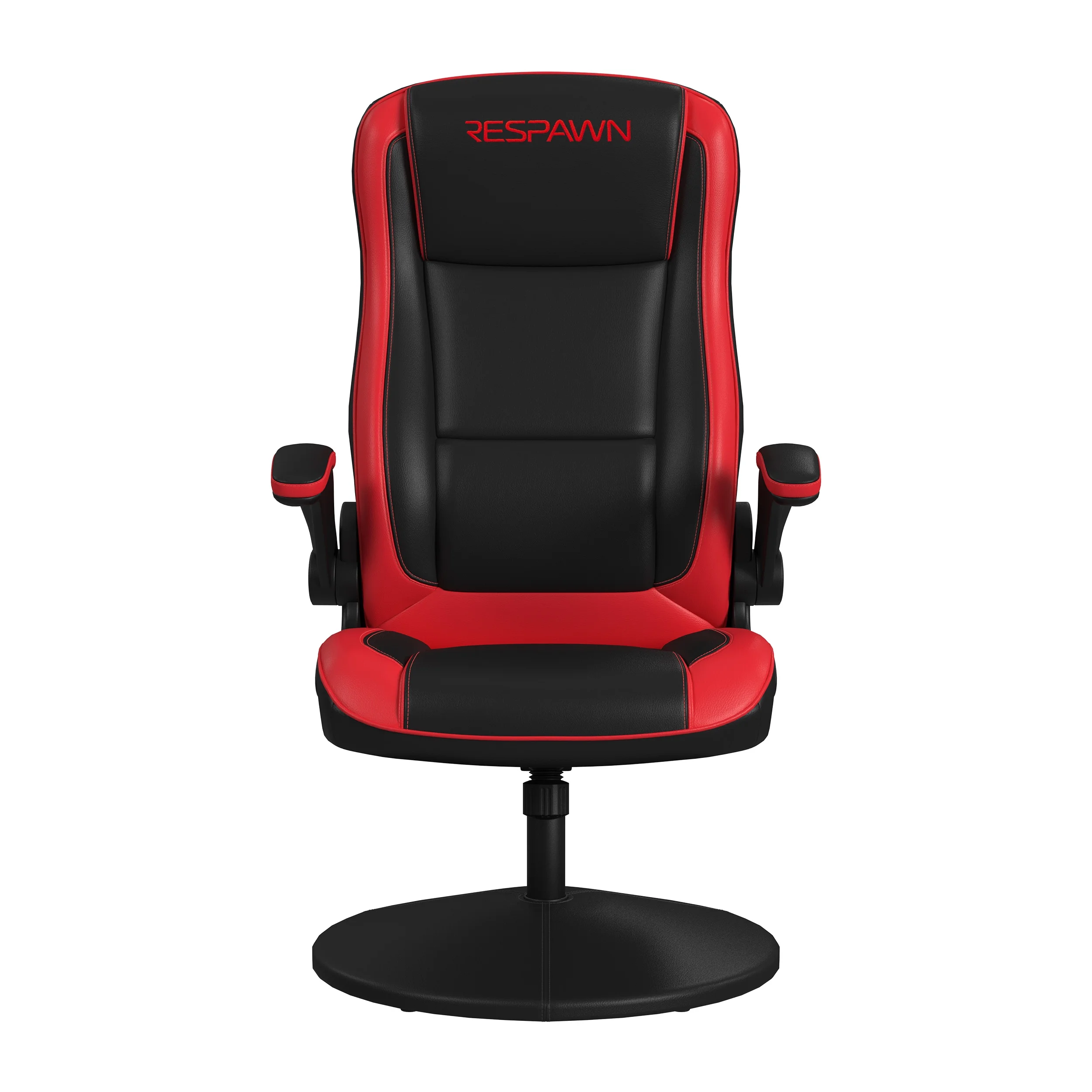 RESPAWN 800 Swivel Rocker Gaming Chair - Ergonomic Floor Gaming Seat with Lumbar Support, Flip Up Armrest, High Back, Pedestal Base, Comfortable No Wheels Console Video Game Rocker Chair - Red - Image 4