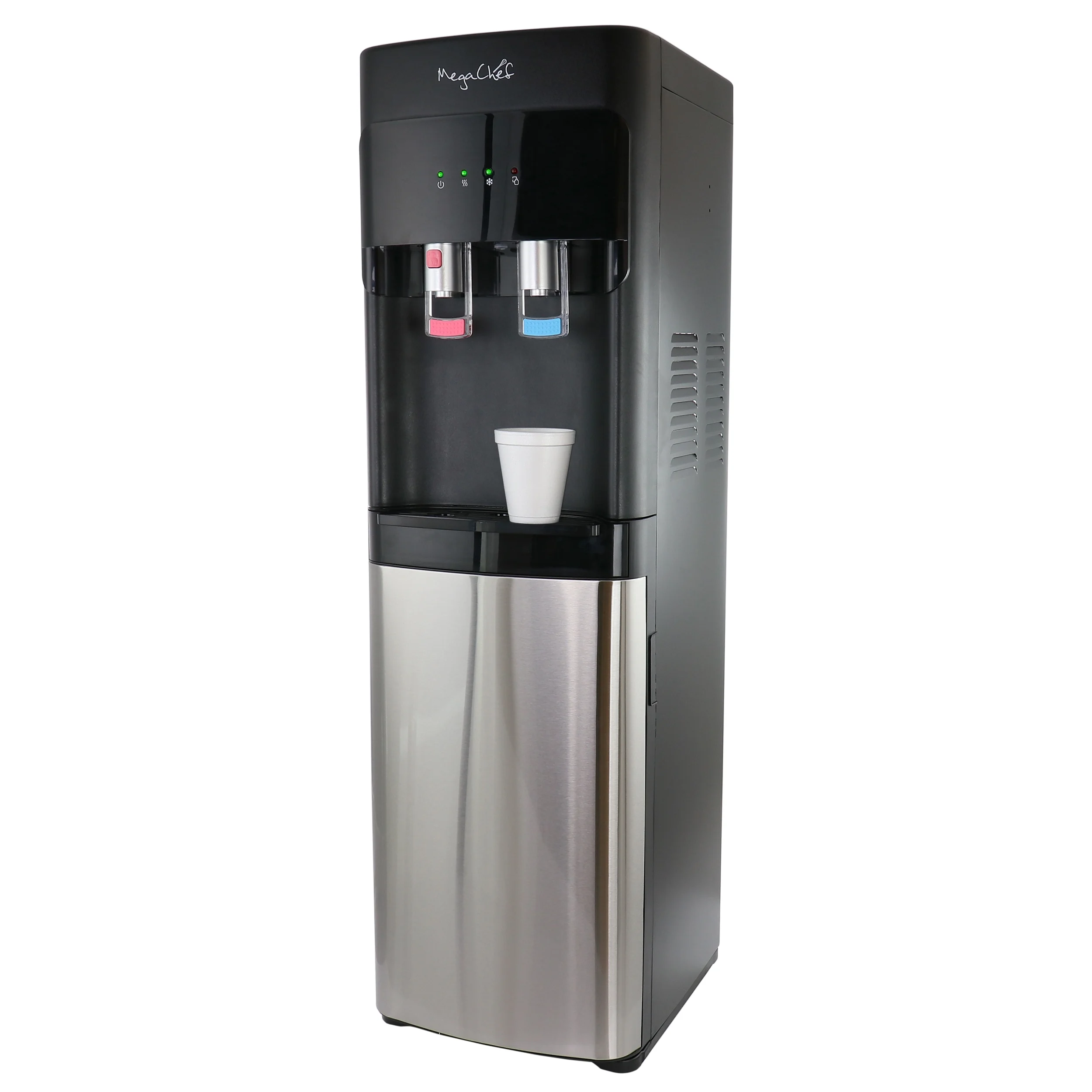 MegaChef Stainless Steel Bottom Load Hot and Cold Water Dispenser 5 Gallon Water Cooler - Image 2