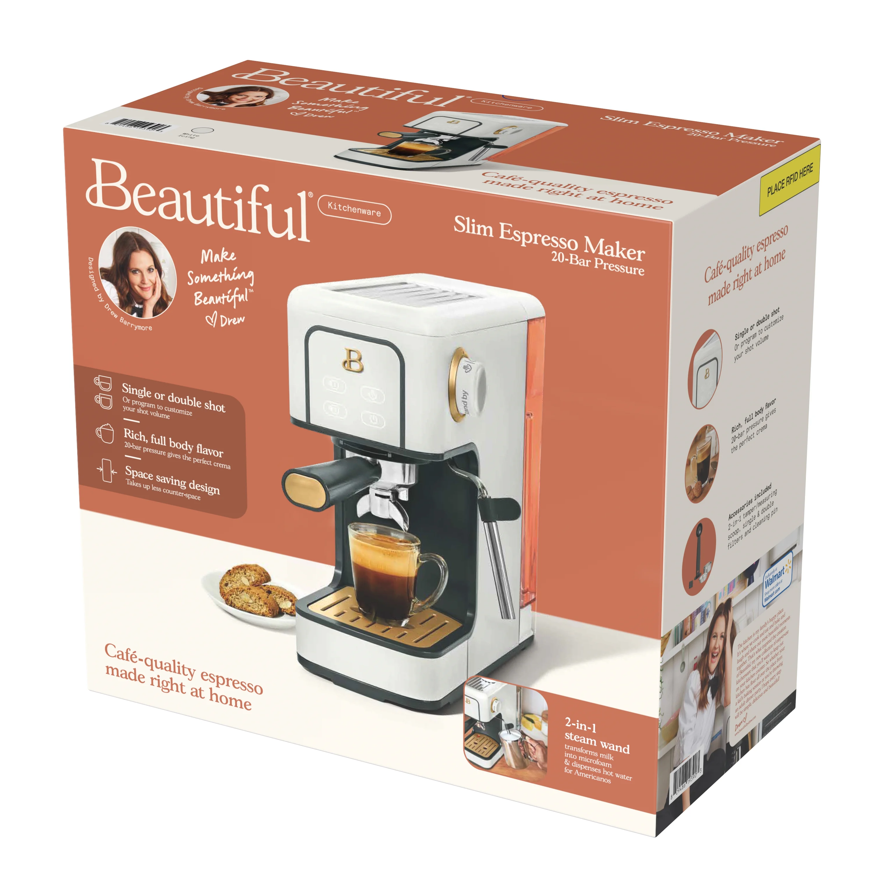 Beautiful Slim Espresso Machine with 20-Bar Pressure, Black Sesame by Drew Barrymore - Image 40