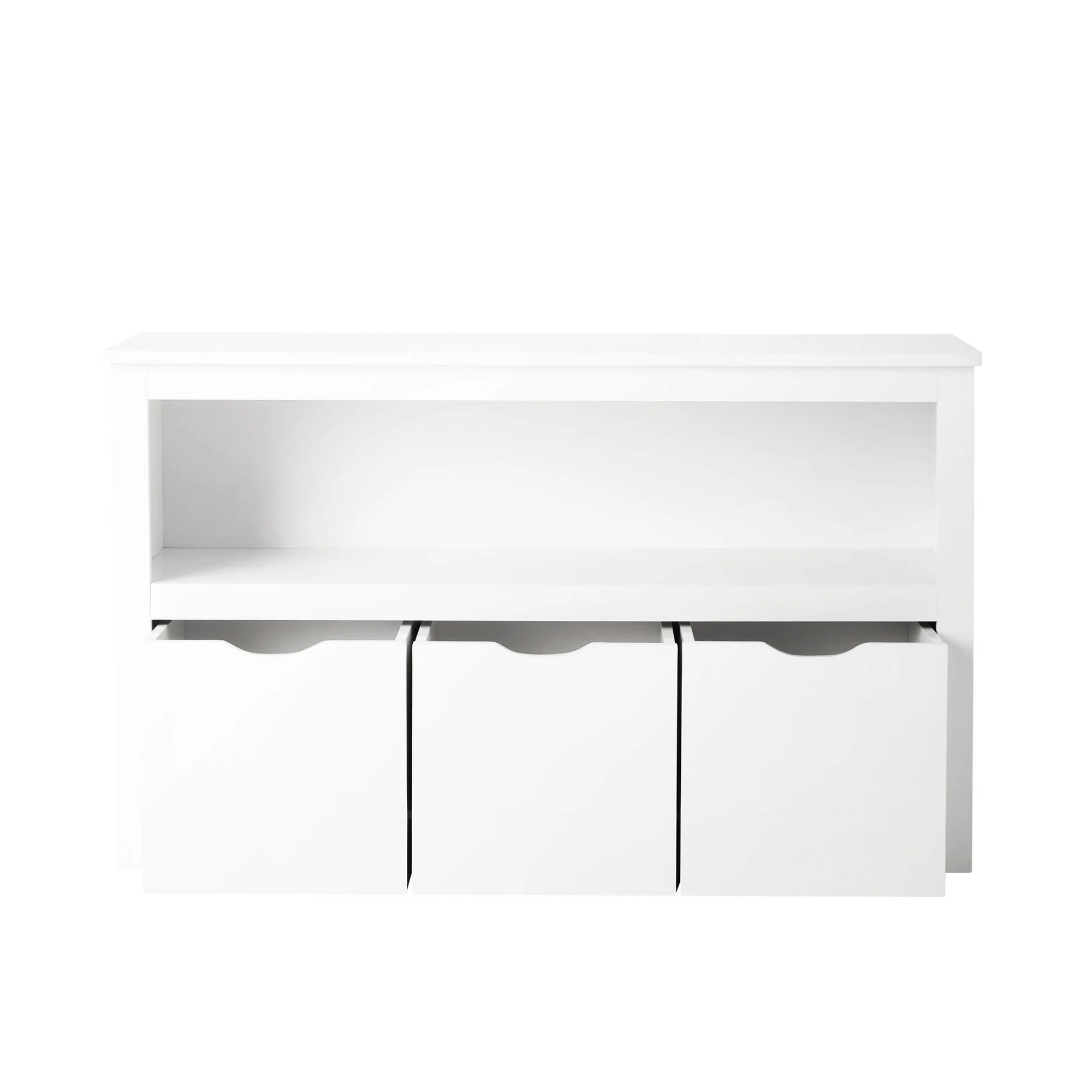 Your Zone Kids Toy Storage Cabinet with Three Rolling Bins, White Finish - Image 4