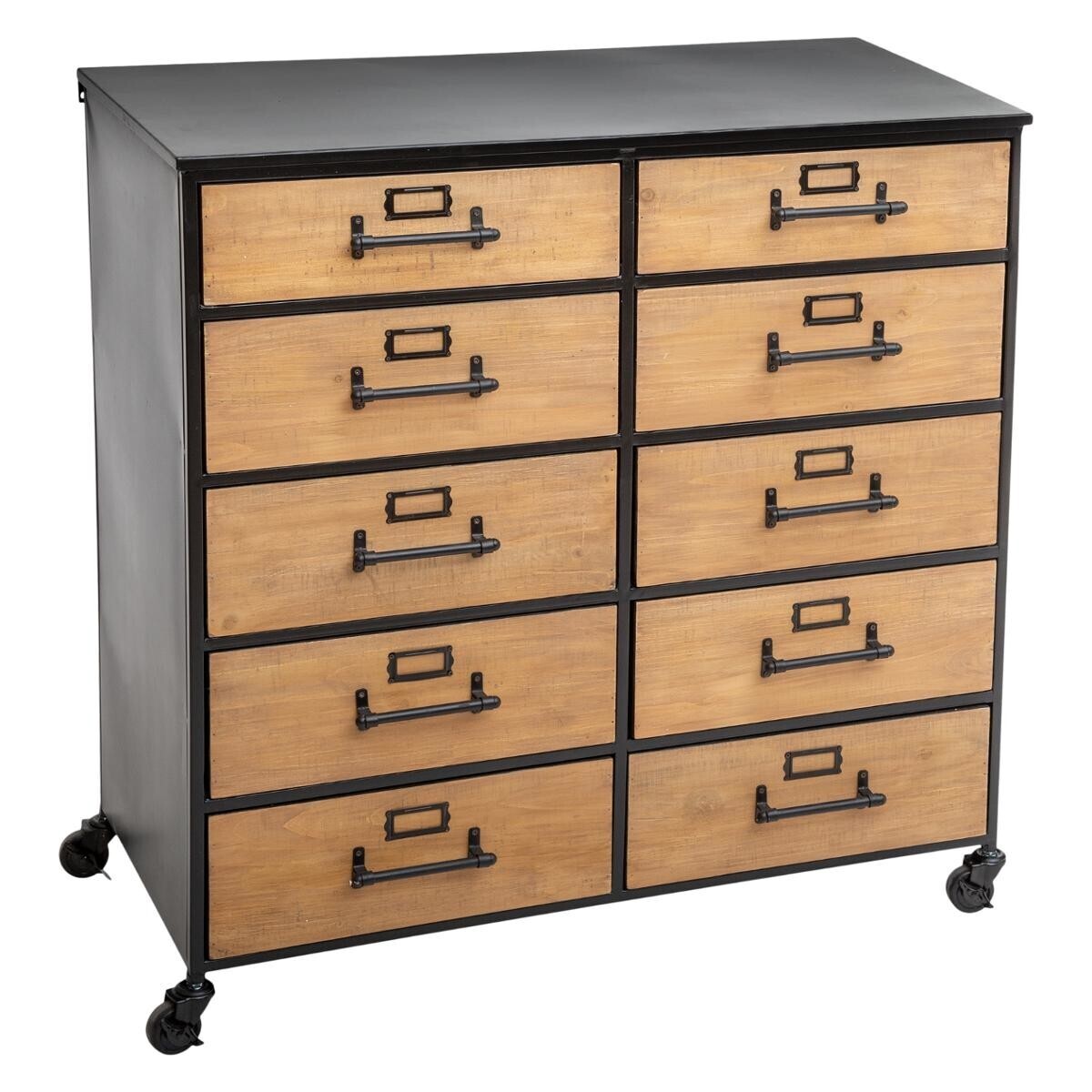 Double chest of drawers "Baris" Metal and wood, 10 drawers