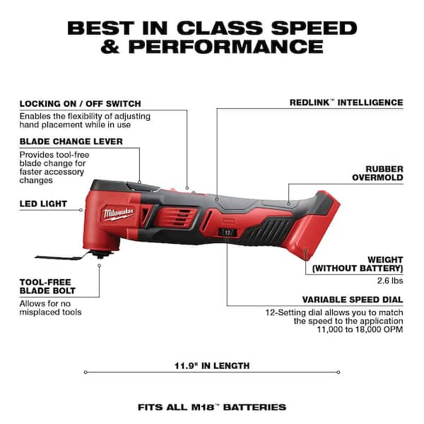 M18 18V Lithium-Ion Cordless Combo Tool Kit (6-Tool) with M18 Multi-Tool and 5.0 Ah Battery - Image 7