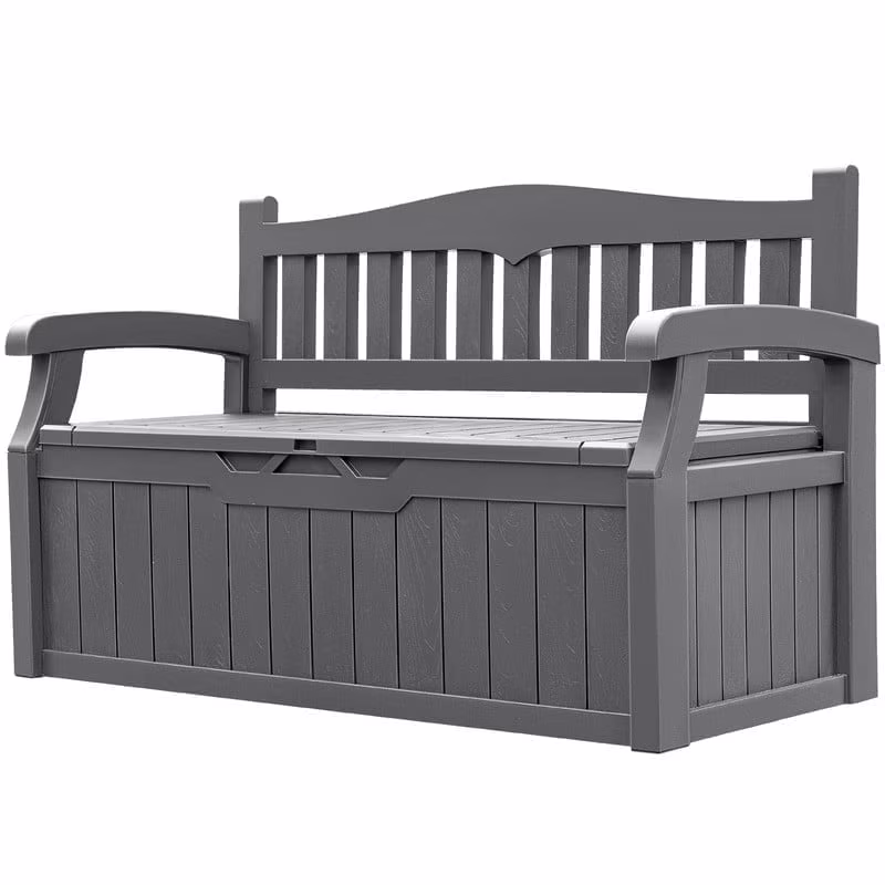 Homall 80 Gallon Plastic Storage Bench Made Of Durable Weatherproof Resin And Deck-Box Organized Storage Compartment For Outdoor Patios And Lawns,Black - Image 5