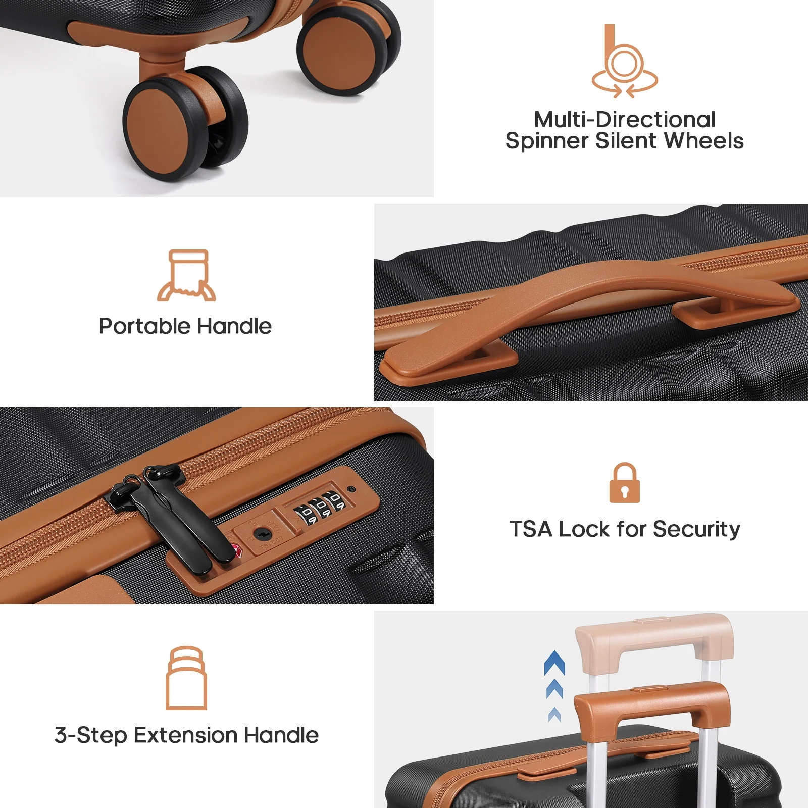 MIUSSE Luggage Sets 3 Piece, 20 Inch Carry On Luggage with Wheels, 100% PC Hardshell Suitcase with TSA Lock, Carry On Suitcases Airline Approved With Travel Backpack for Men Women - Image 41