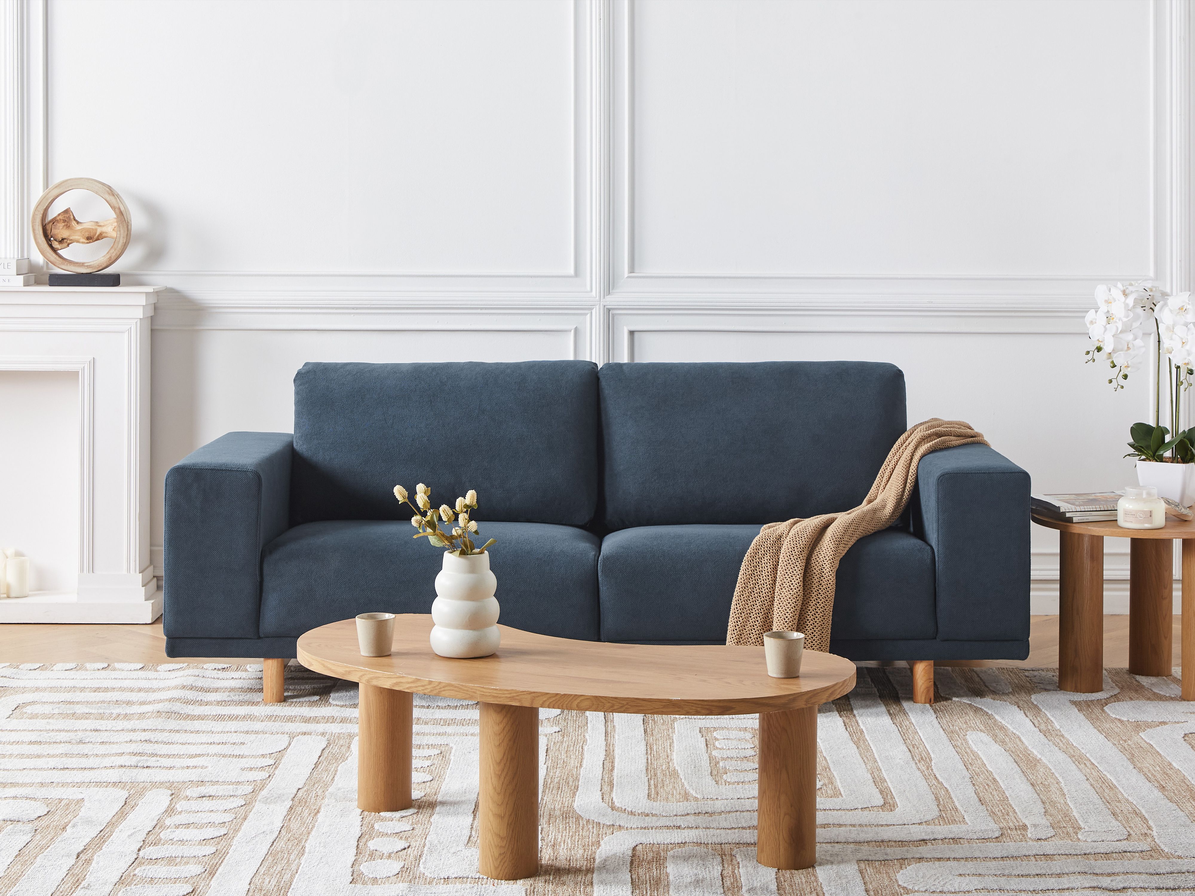 Sofa 3 Seater NIVALA Fabric Dark Blue