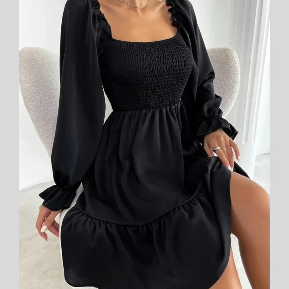 Smocked Flounce Sleeve Mini Dress - ZKZOOK