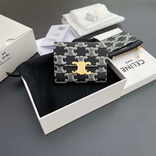 Celine TRIOMPHE logo printed short wallet