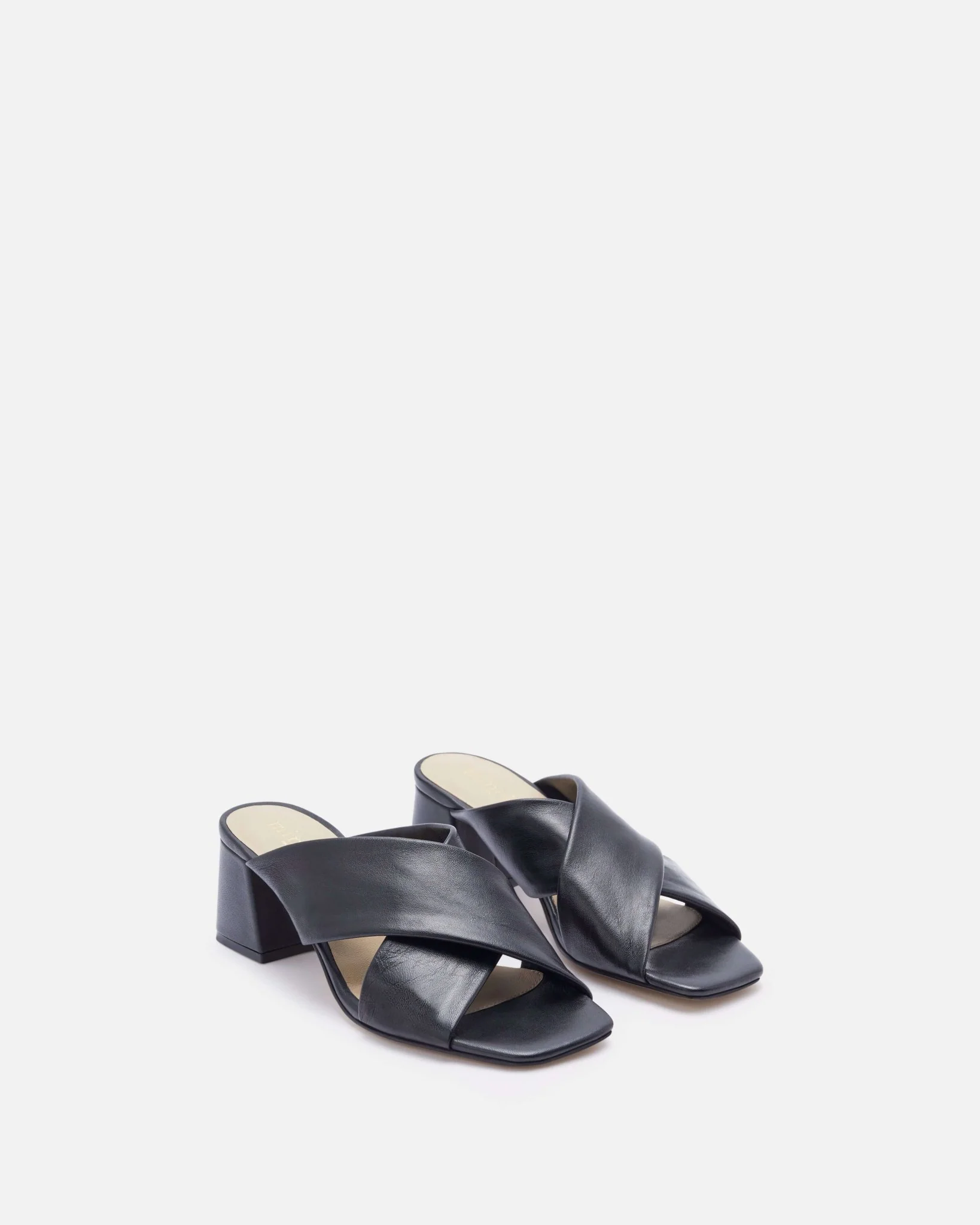 MULES MINAO NOIR - Mules brides croisées à talons