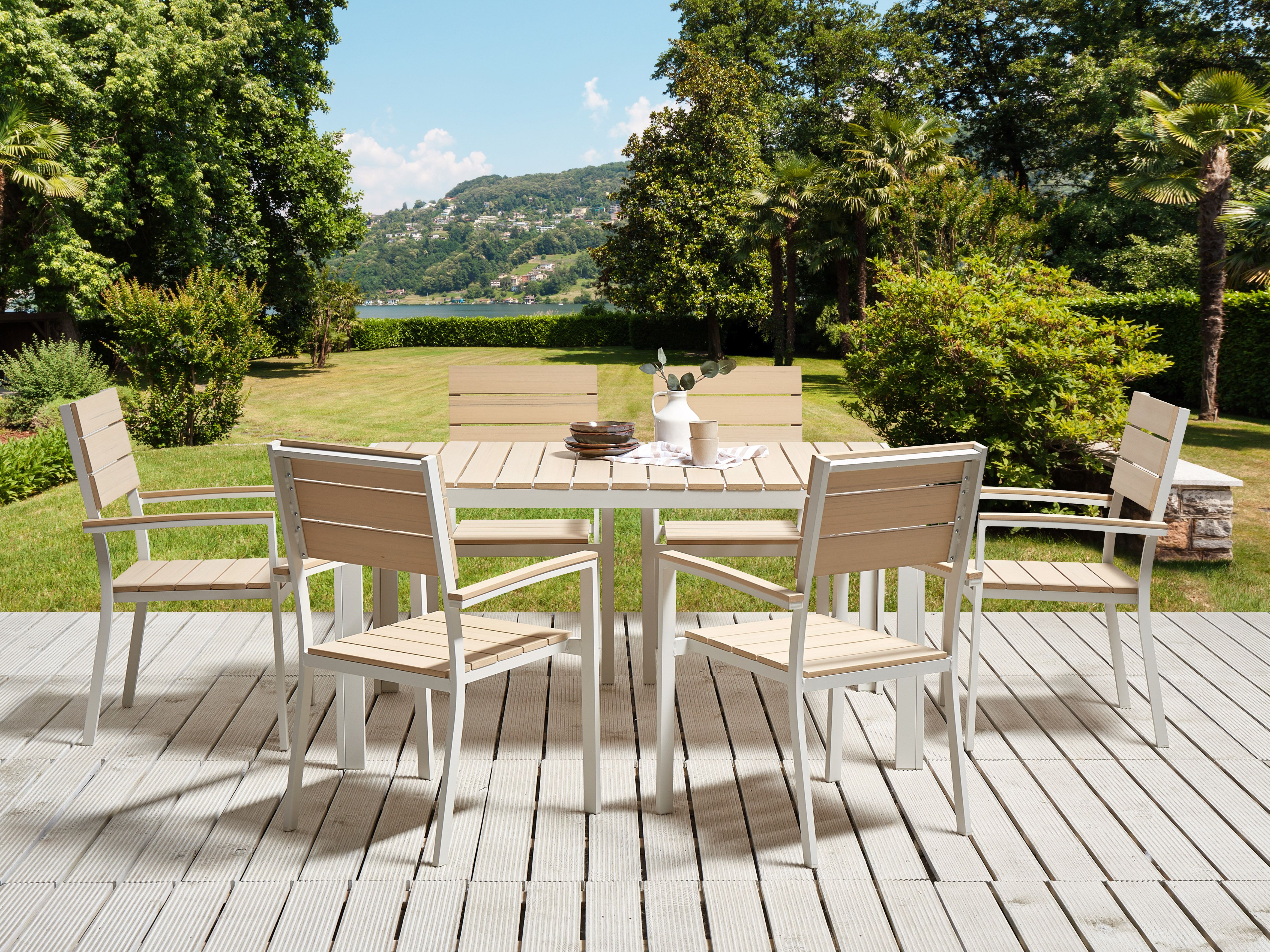 Outdoor Dining Table for 6 COMO 150 cm 90 cm Beige
