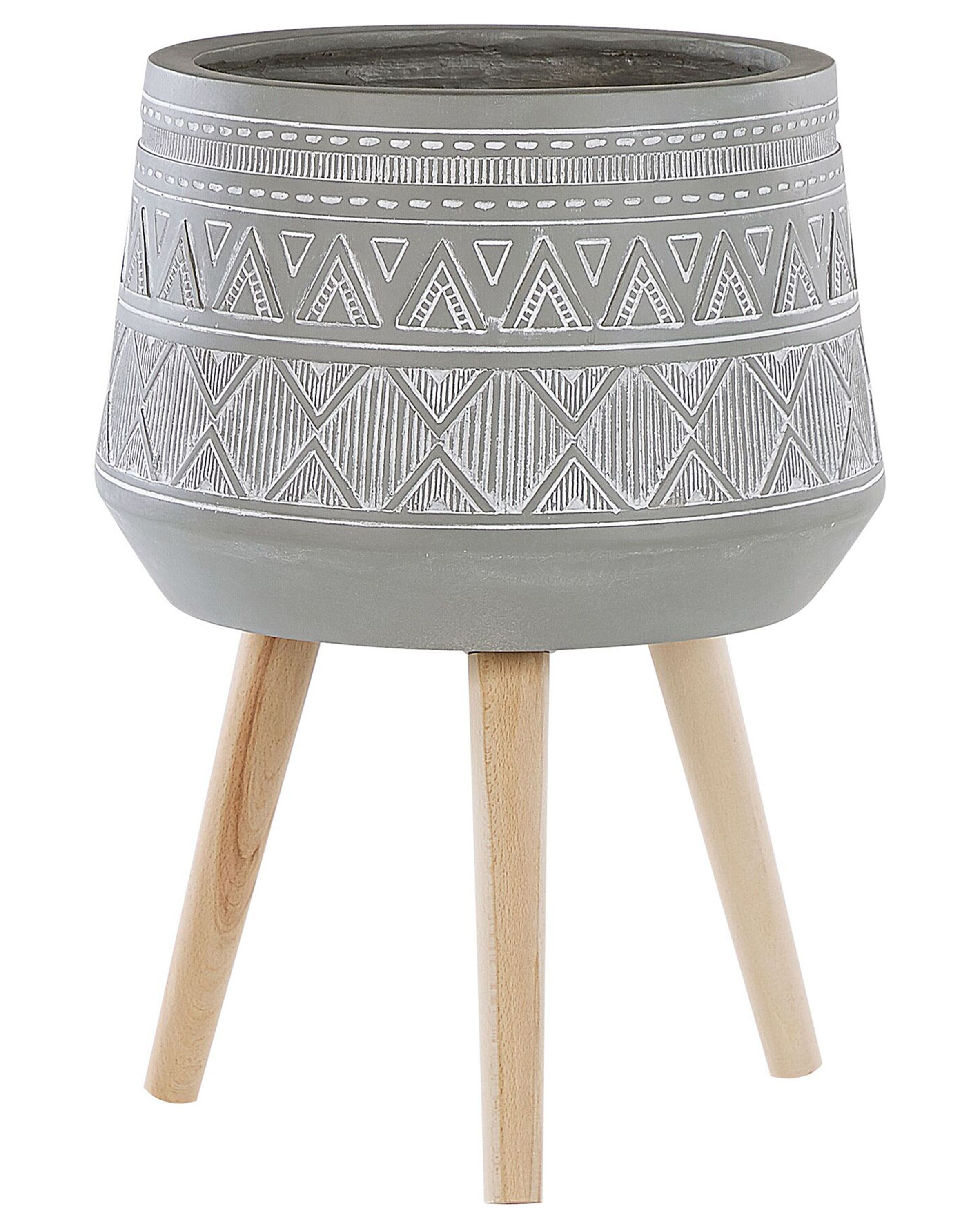 Elevated Plant Pot MALAKI 44 cm Light Grey