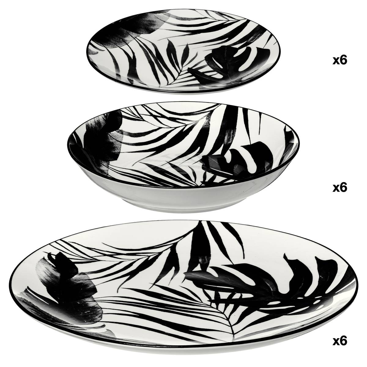 "Palme" Dinnerware Set 18 pieces, white
