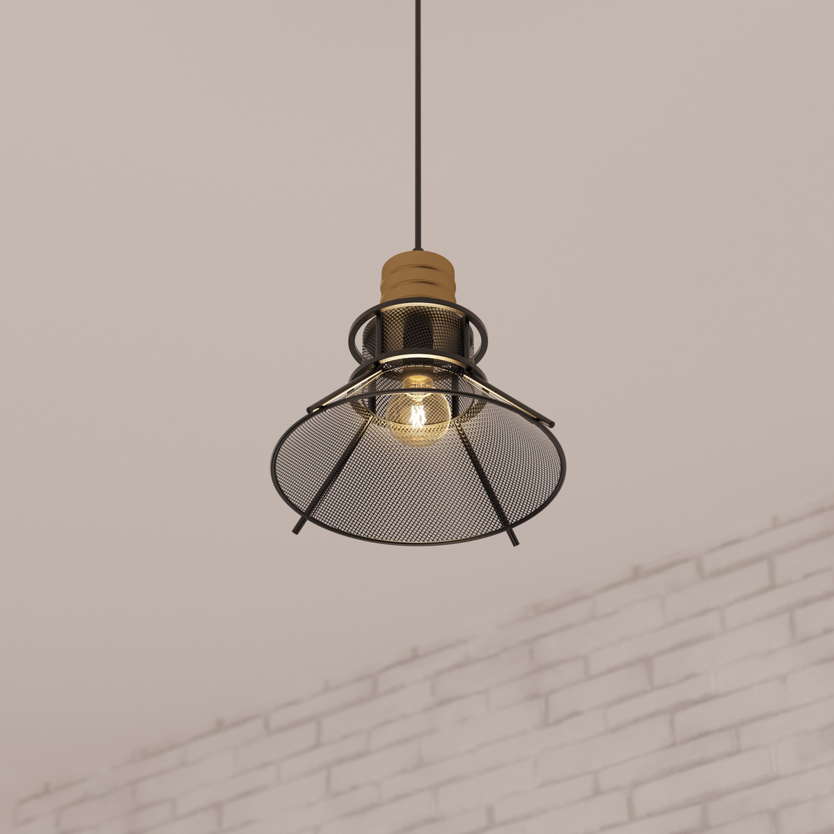 Suspension lamp "Rodo" Black metal, D.32 cm