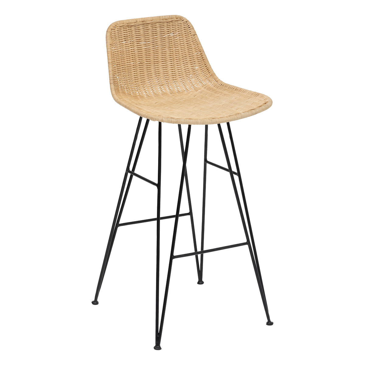 "May" bar chair Black, Rattan