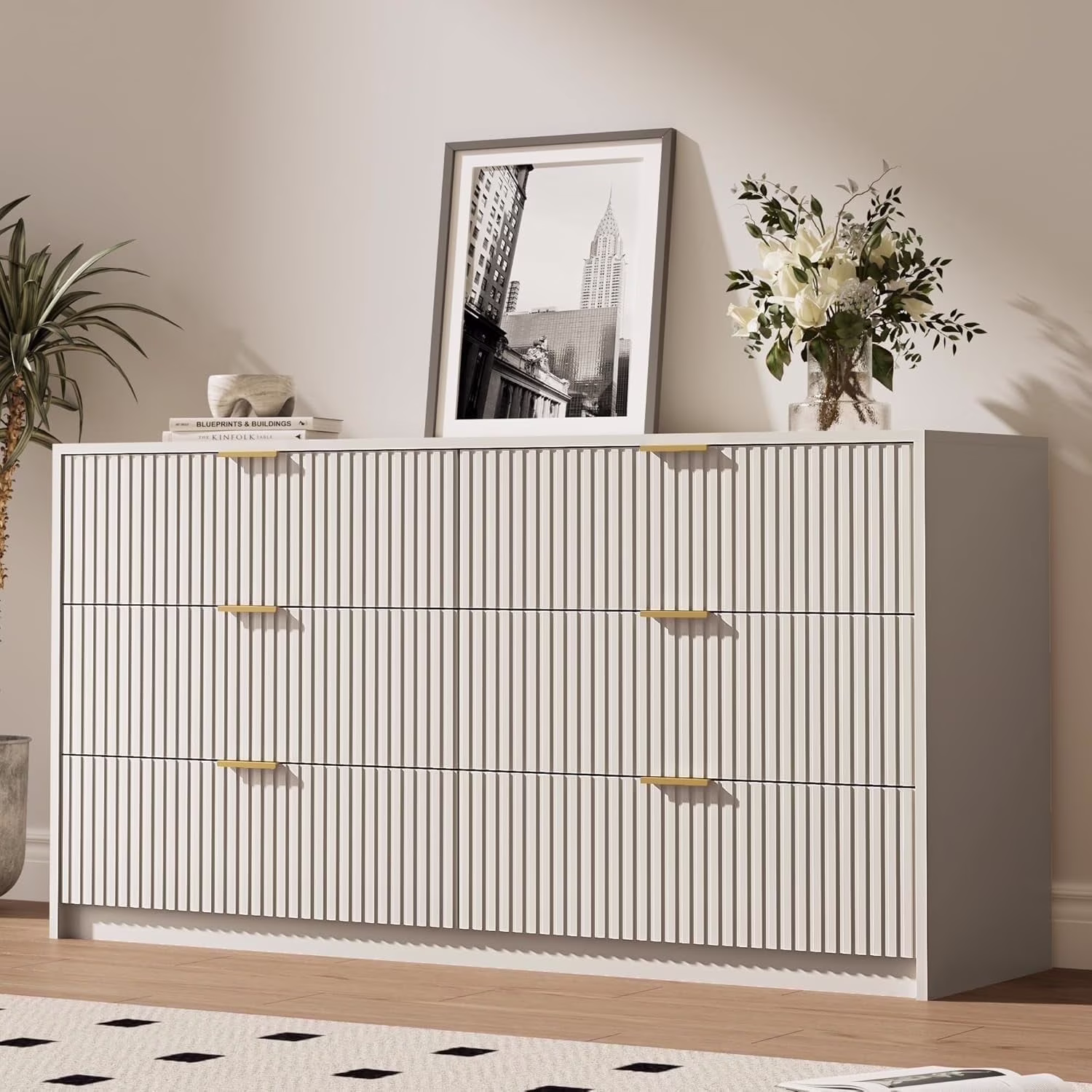 Furniway Black Dresser for Bedroom, 8 Drawer Double Dresser, Modern Chest of Drawers for Bedroom, Living Room, Entryway and Closet, 55" L x 15.7" D x 37.4" H - Image 10