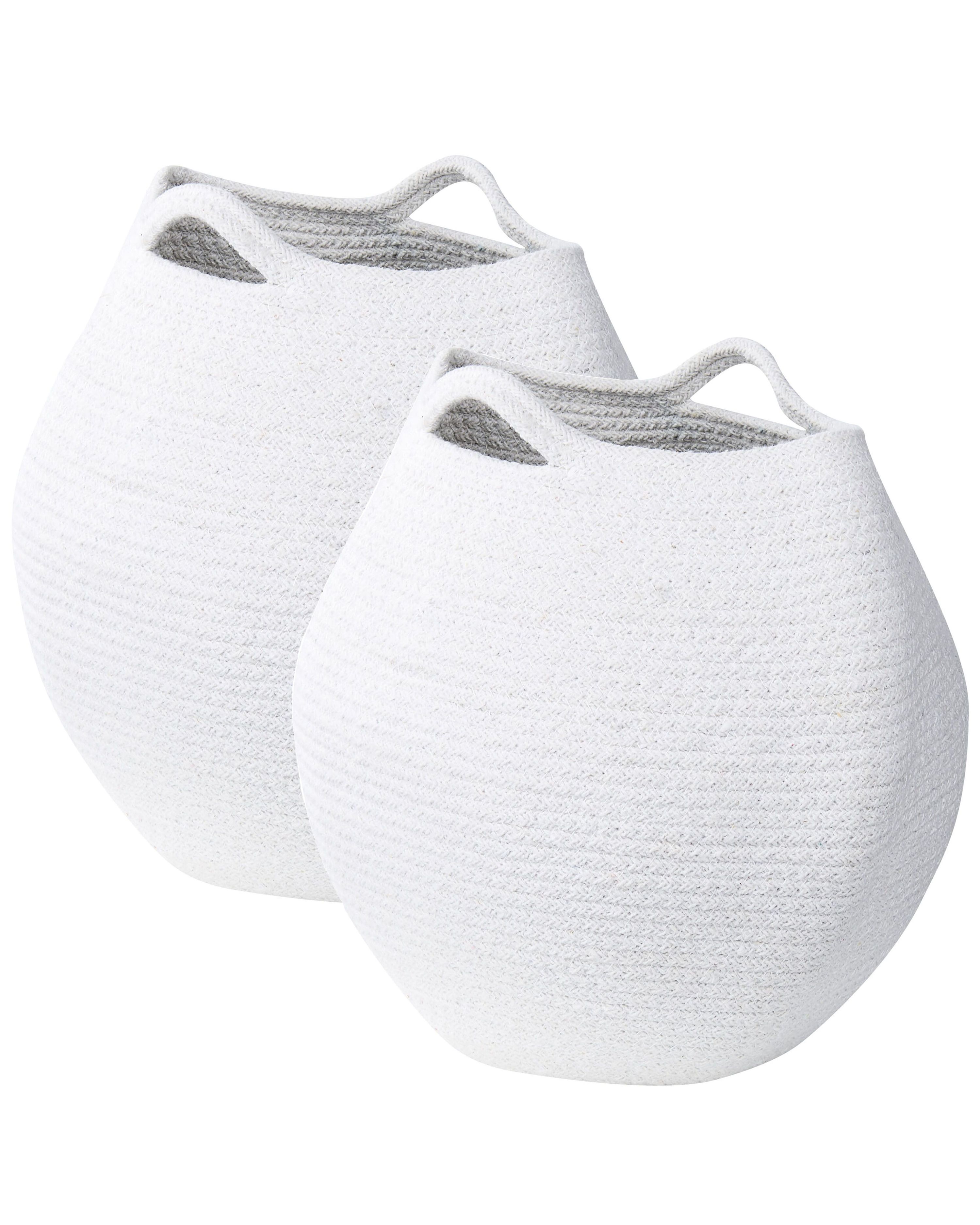Set of 2 Baskets PANJGUR Cotton White