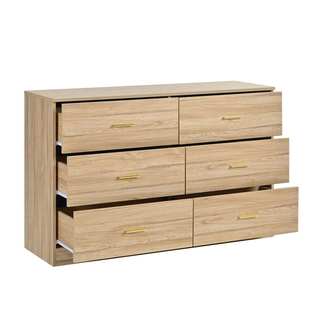 Kadyn White Chest of Drawer, 6 Double Drawer Dresser for Bedroom, Modern Storage Cabinet for Living Room, Dresser - Image 63