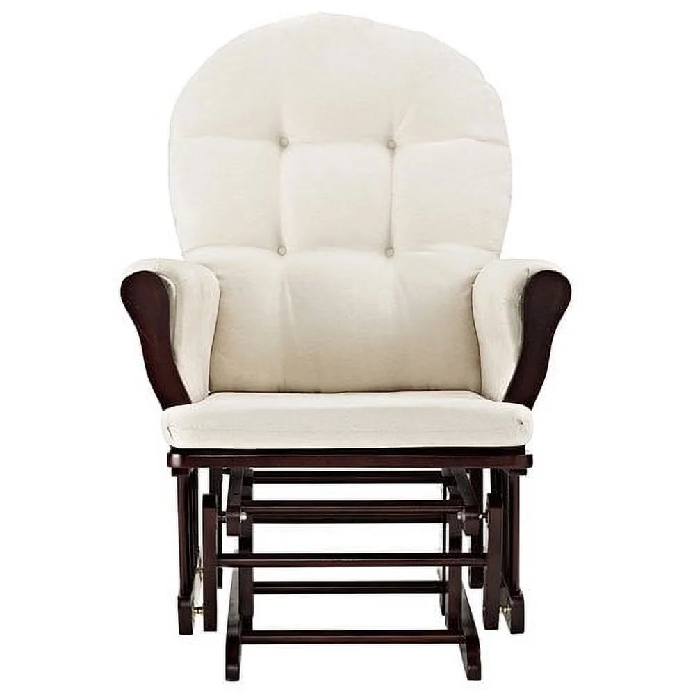 Angel Line Windsor Glider and Ottoman, Natural Finish with Gray Cushions - Image 52