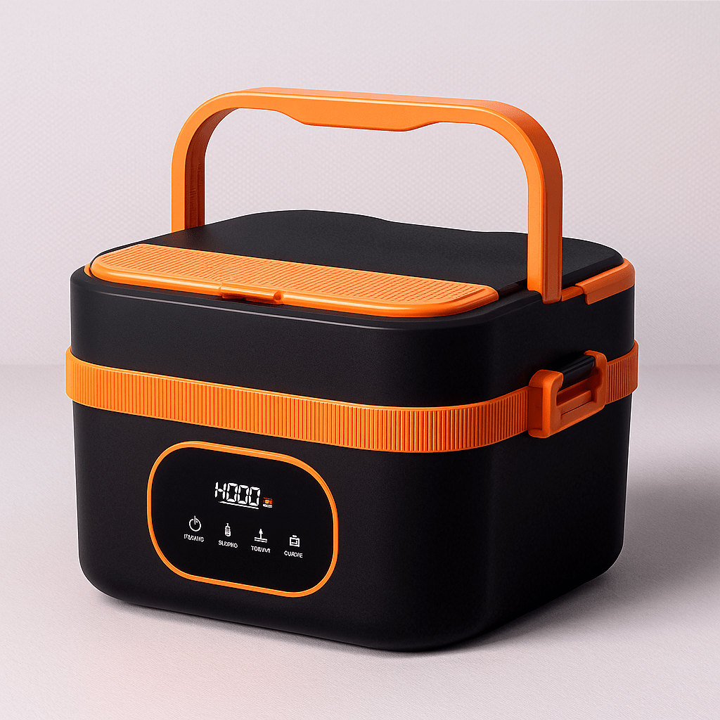 Draagbare Zelfverwarmende Lunchbox van Roestvrijstaal 1000 ml – Perfect voor Broodtrommel Volwassenen met Oplaadbare Batterij