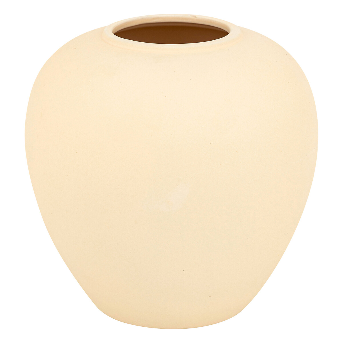 Ball vase "Rily" Ceramic, Beige, H.22 cm
