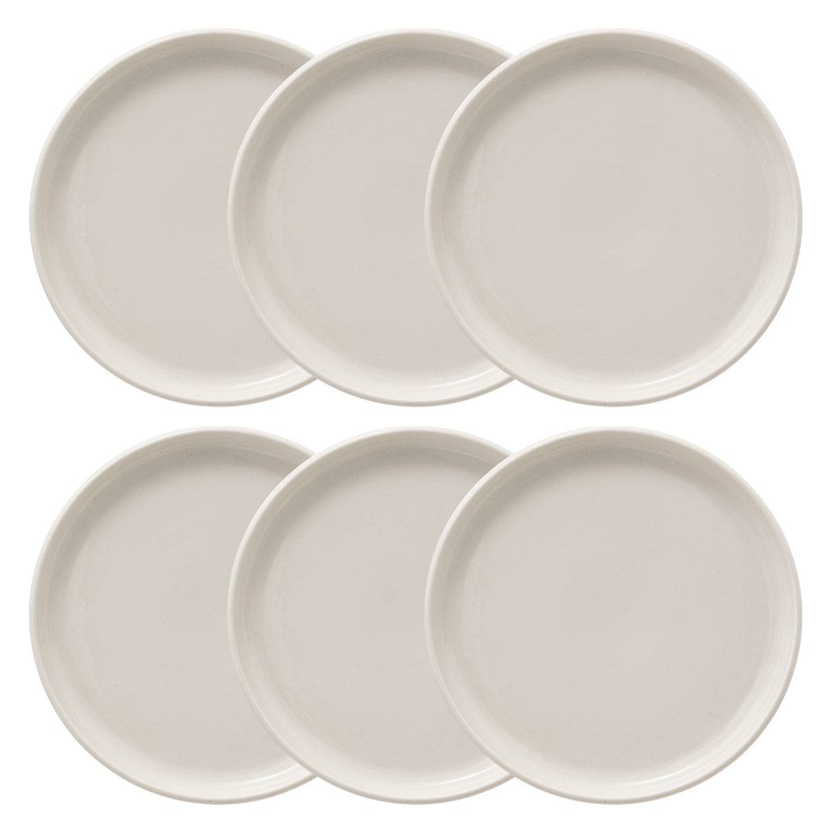 Set of 6 "Nora" Dessert Plates D.21 cm, White