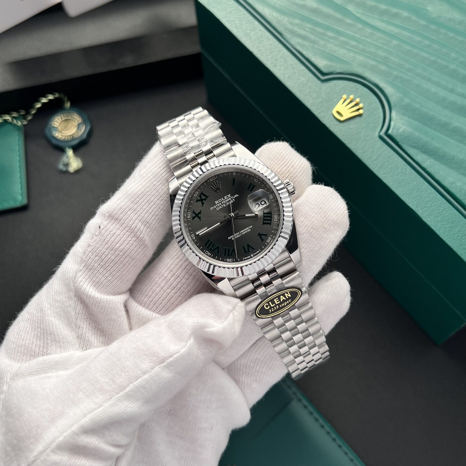 Rolex DateJust 126334 Replica Watches Dial Wimbledon Clean Factory 41mm - Elite Watch Atelier