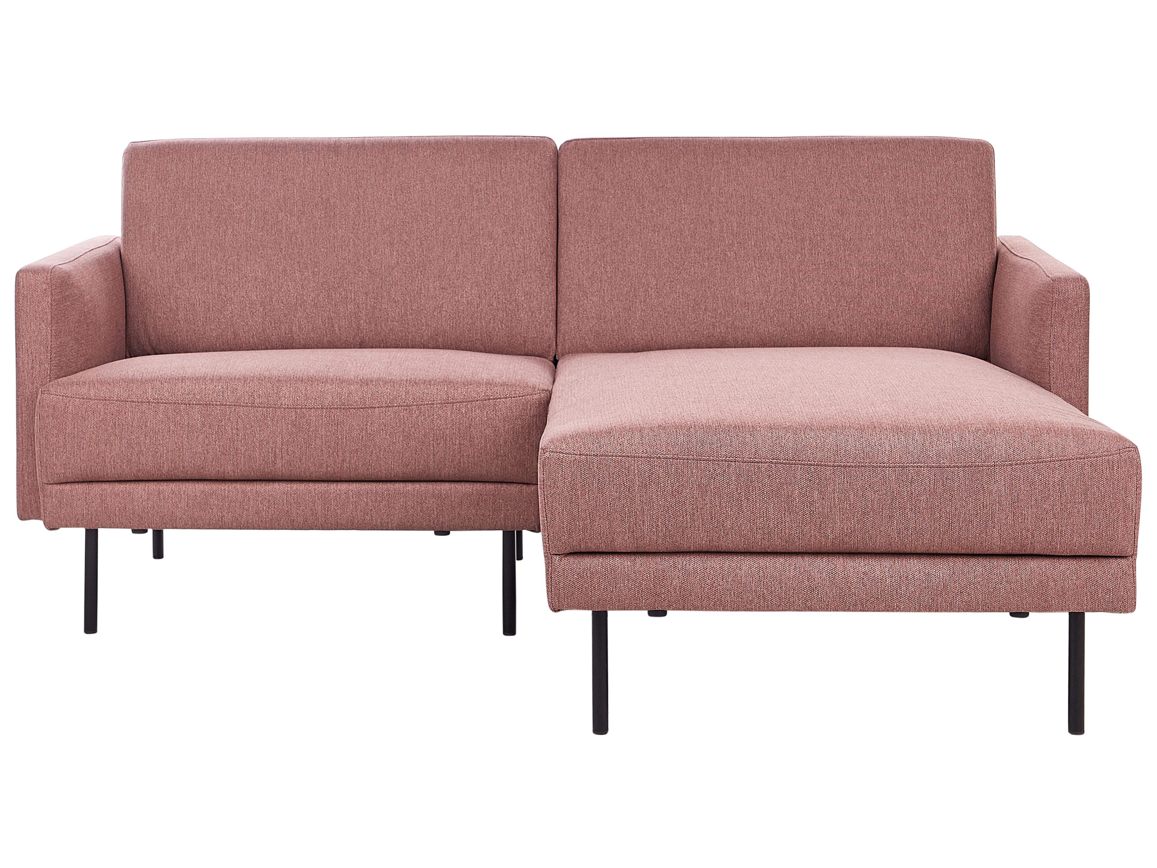 Corner Sofa 2 Seater BREDA Fabric Pink Left Hand