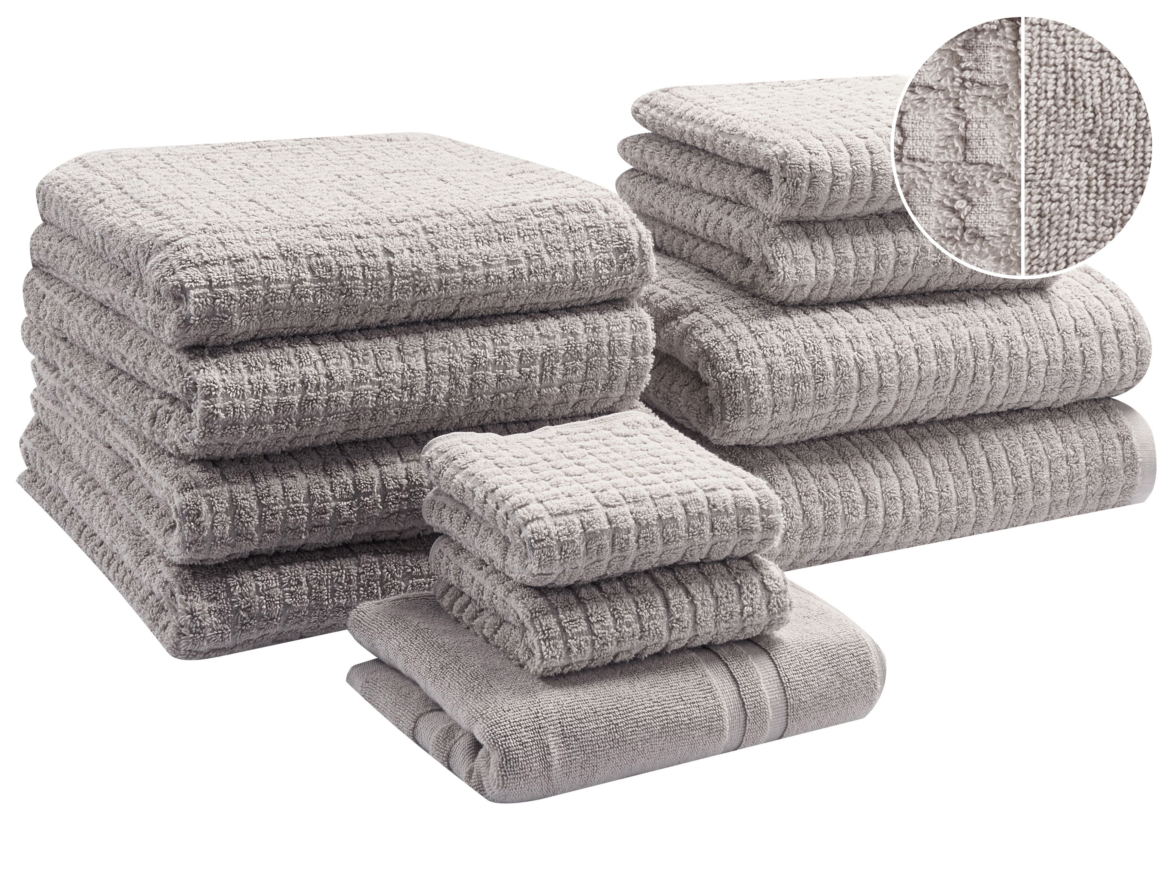 Set of 11 Towels ATAI Cotton Light Grey