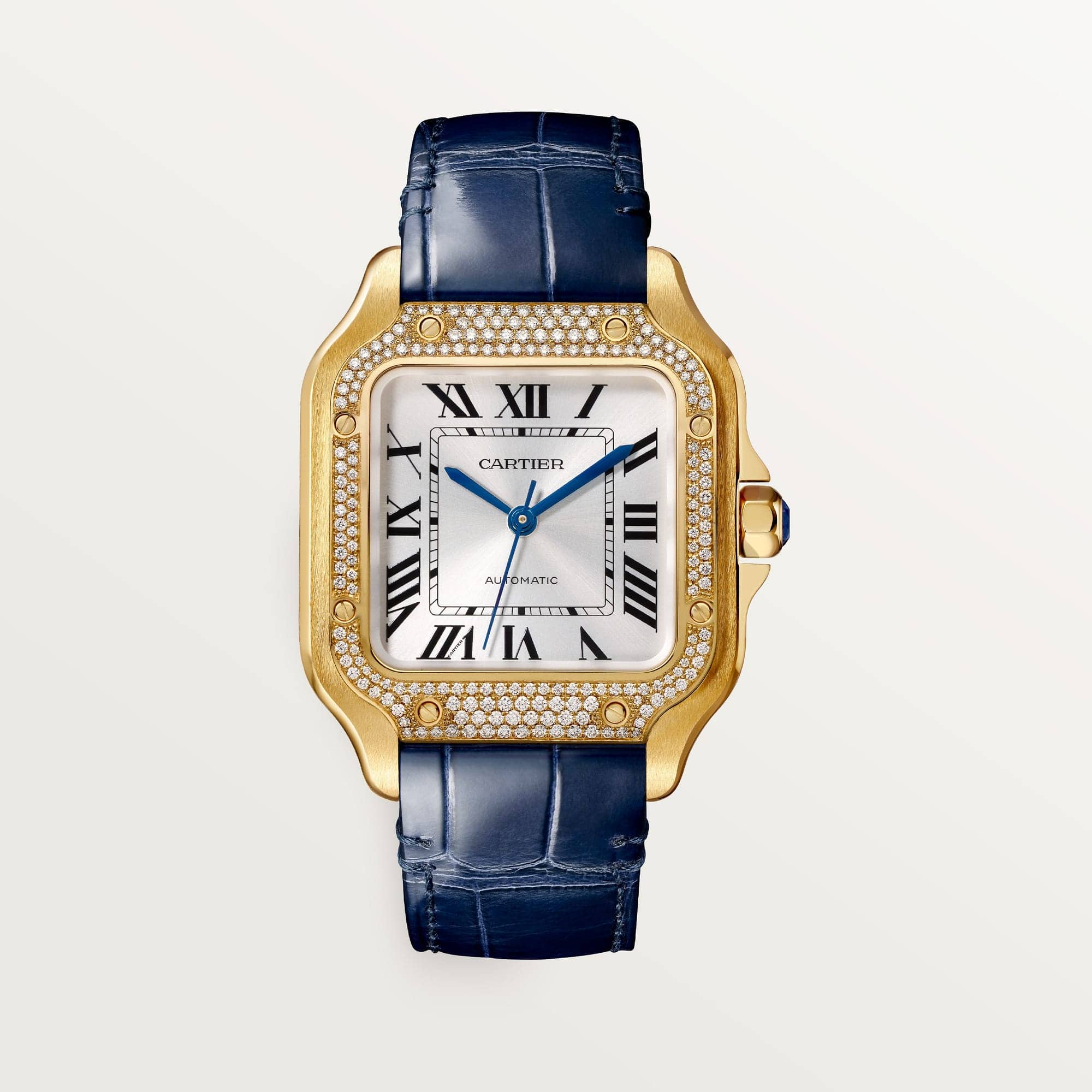 fake cartier watch Santos medium model Manufacture mechanical movement with automatic winding caliber 1847(1:1 replica) - Top club