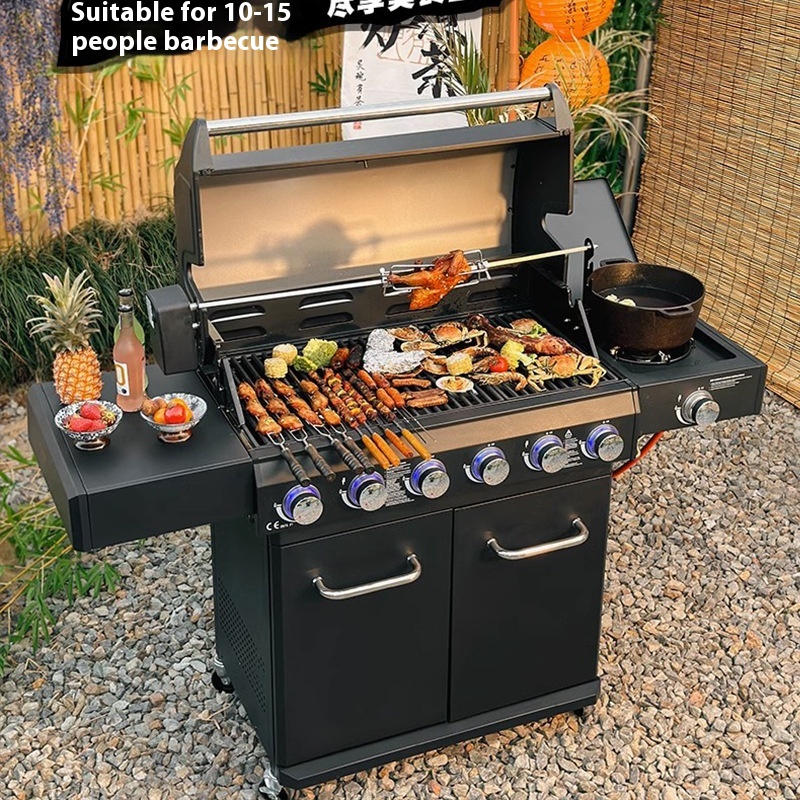Propane Gas Stainless Steel Premium Korean Style Barbecue Grill with Powder Coated Finish for Outdoor Use